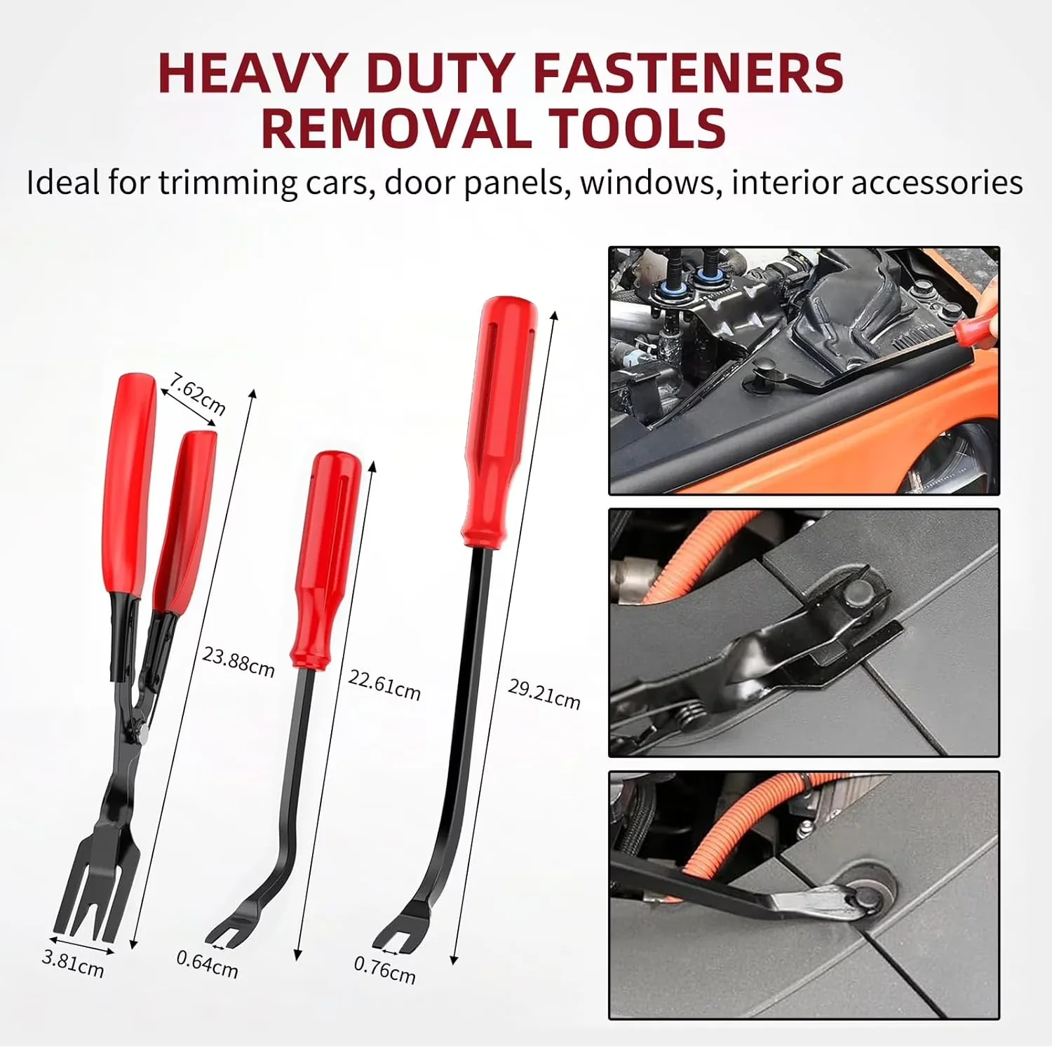 Durable Hand Tool Set with Lightweight, POM Material Interior Trim Repair Tools, Push Pin Puller - Red Model AD2735