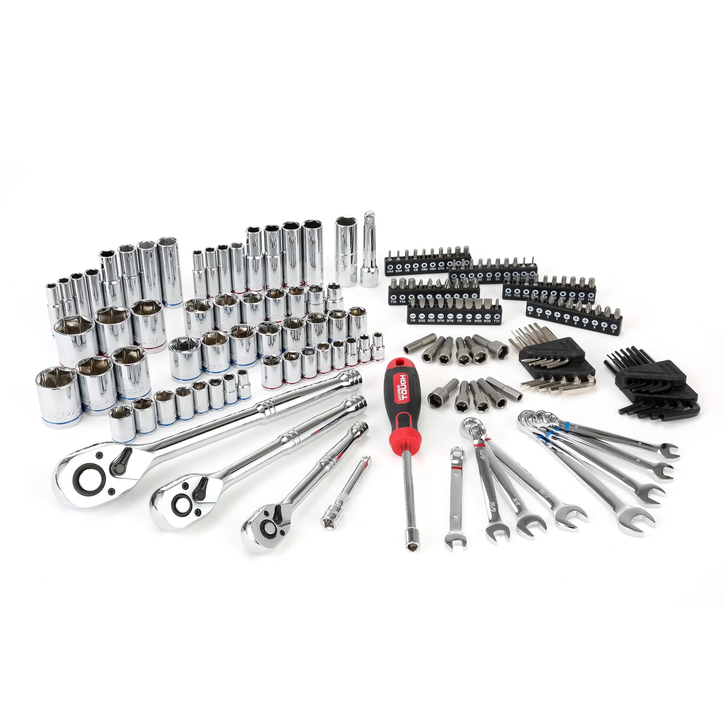 Hand Tool Set Stylish with Handheld, 170-Piece 1/4, 3/8 and 1/2-inch Drive Mechanics - Black Cr-V Model 865069