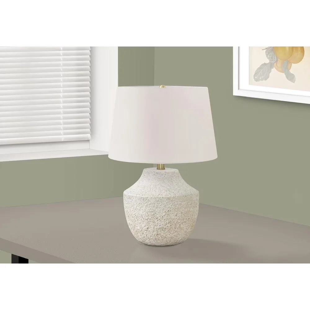 Stylish Table Lamp with Incandescent, Bedside Lamps, 20" Concrete Stone - Concrete Beige Model EA8A9E