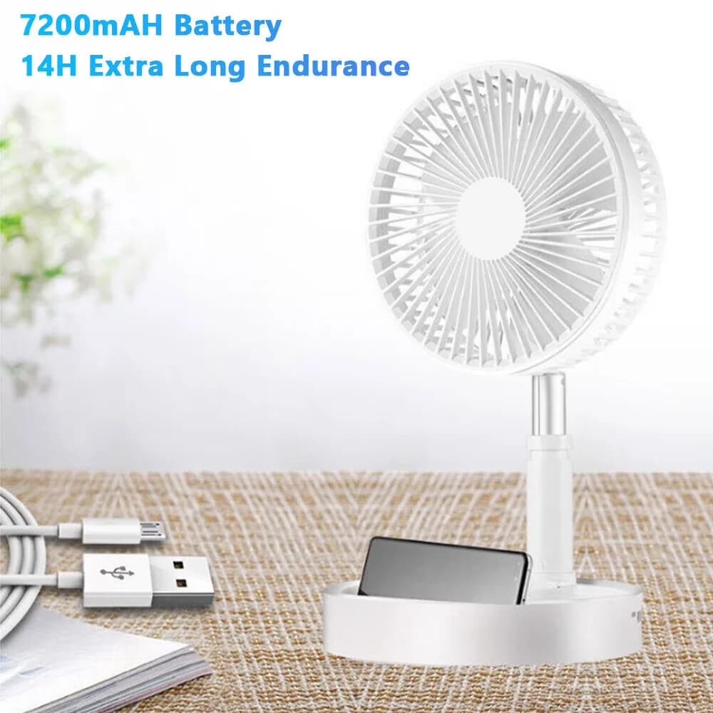 Fans In Cooling Versatile with Battery, Adjustable Height, Remote Controlled - Aluminum + Abs Plastic White Model F318ED