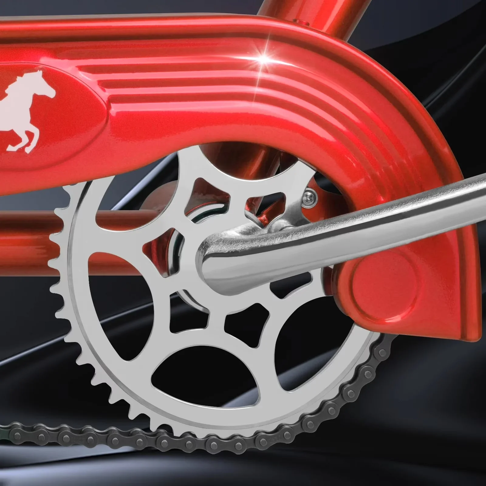 Modern Cruiser Bike with 35 lbs, Frame: Durable Steel Frame in Red, Handlebar: Chrome Handlebar - Red Model 2DBCF5