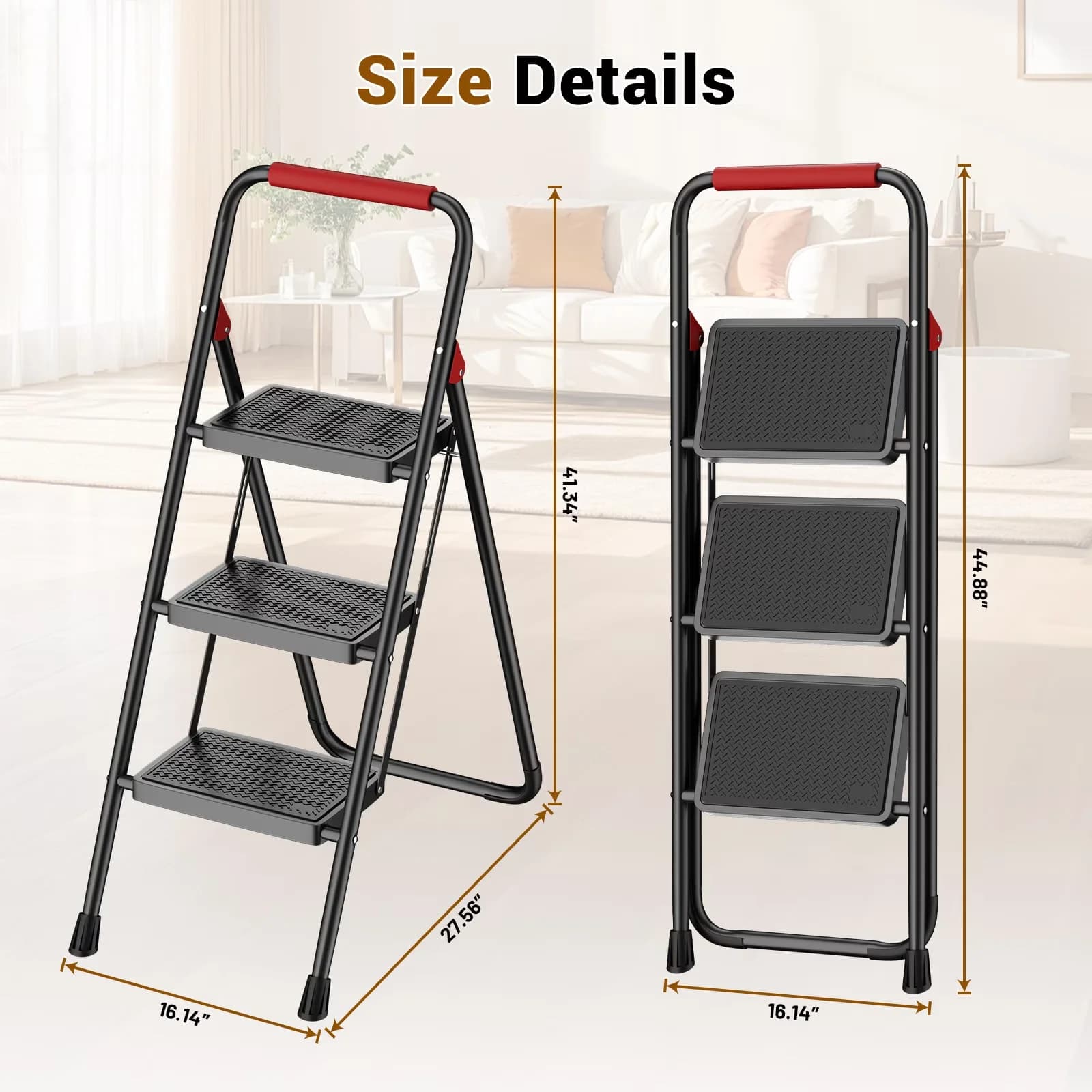 Ladders And Step Stool Modern with Anti-Slip, Foldable - Steel for Auto Model E1A1F8
