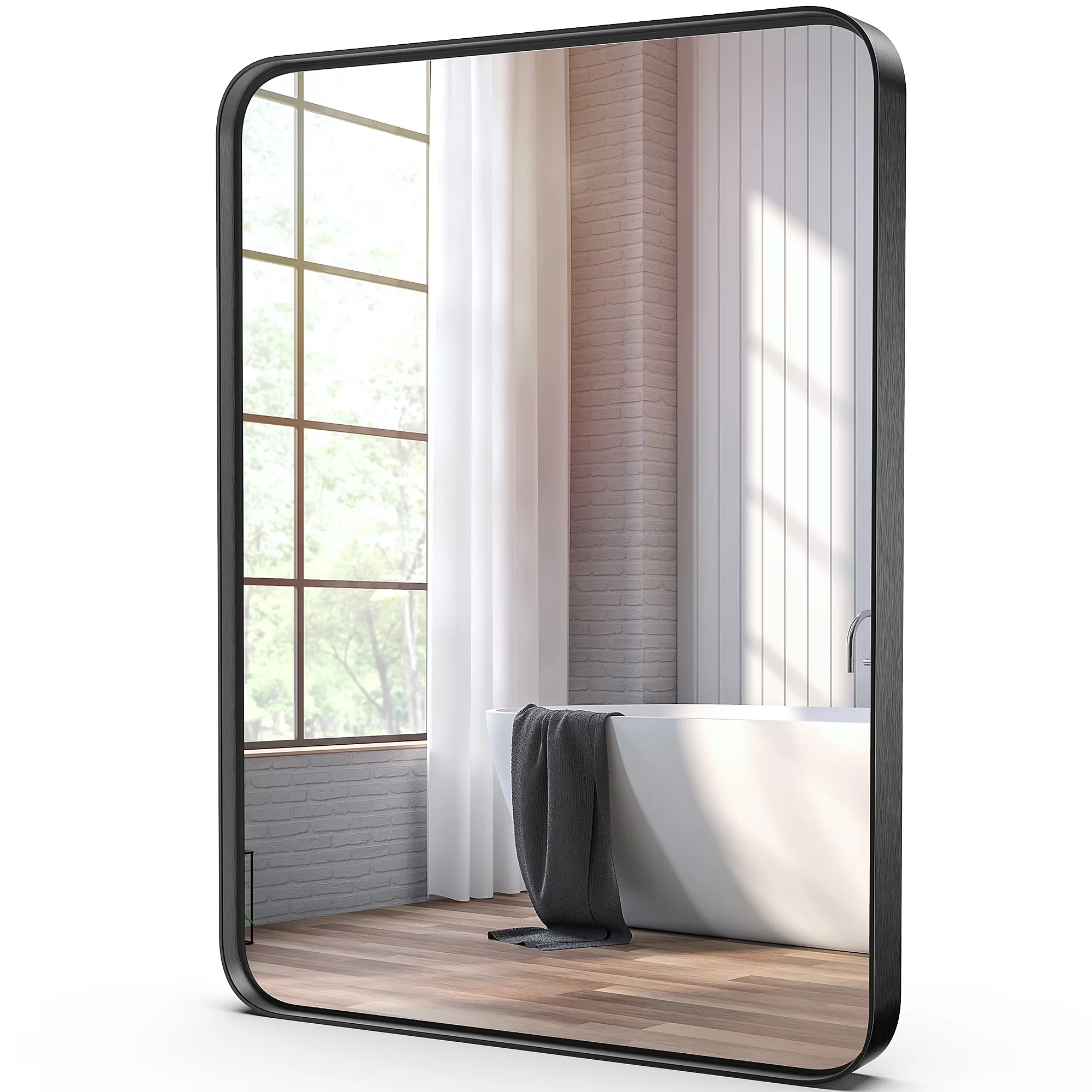 Bathroom Renovation Classic with Shatter Resistant Construction, Contemporary, Modern - Black 30" x 40" Model BF1D98