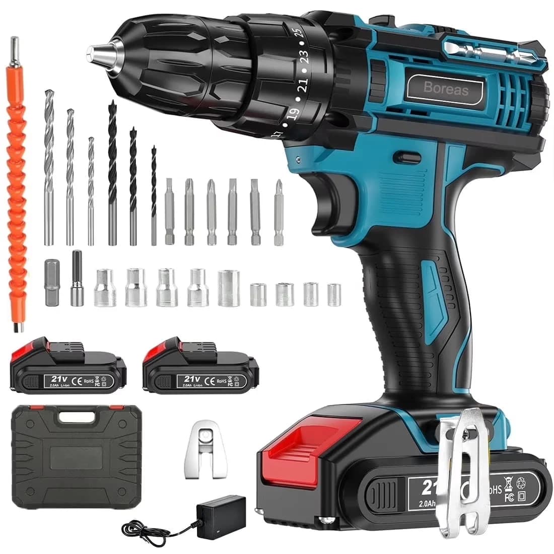Drills Driver Sleek with Battery, 21V, Anti-Rust - Blue - Satisfaction Guaranteed Model 62443A