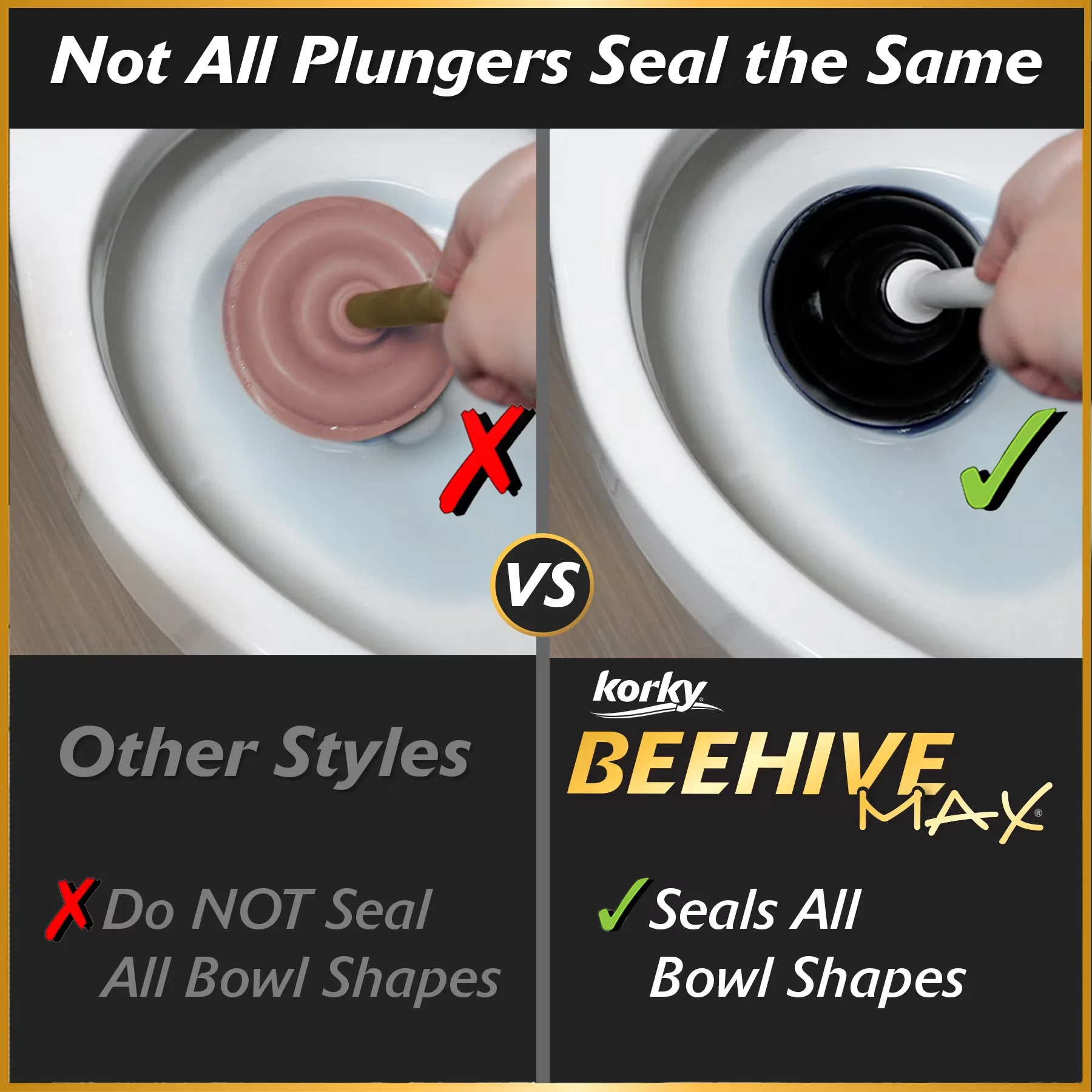 Innovative Plumbing with Durable, Beehive MAX® Heavy Duty Toilet Plunger, Recommended by toilet manufacturers - 6.5" x 23" Model A4118E
