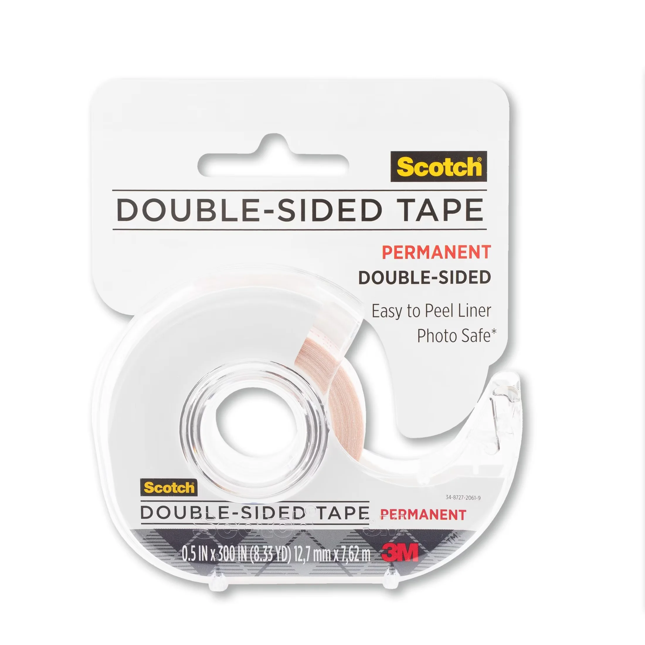 Sleek Damage-Free Hanging with 1 Dispenser, Transparent, 1/2 in x 300 in - Clear Pet Model 29EF1A
