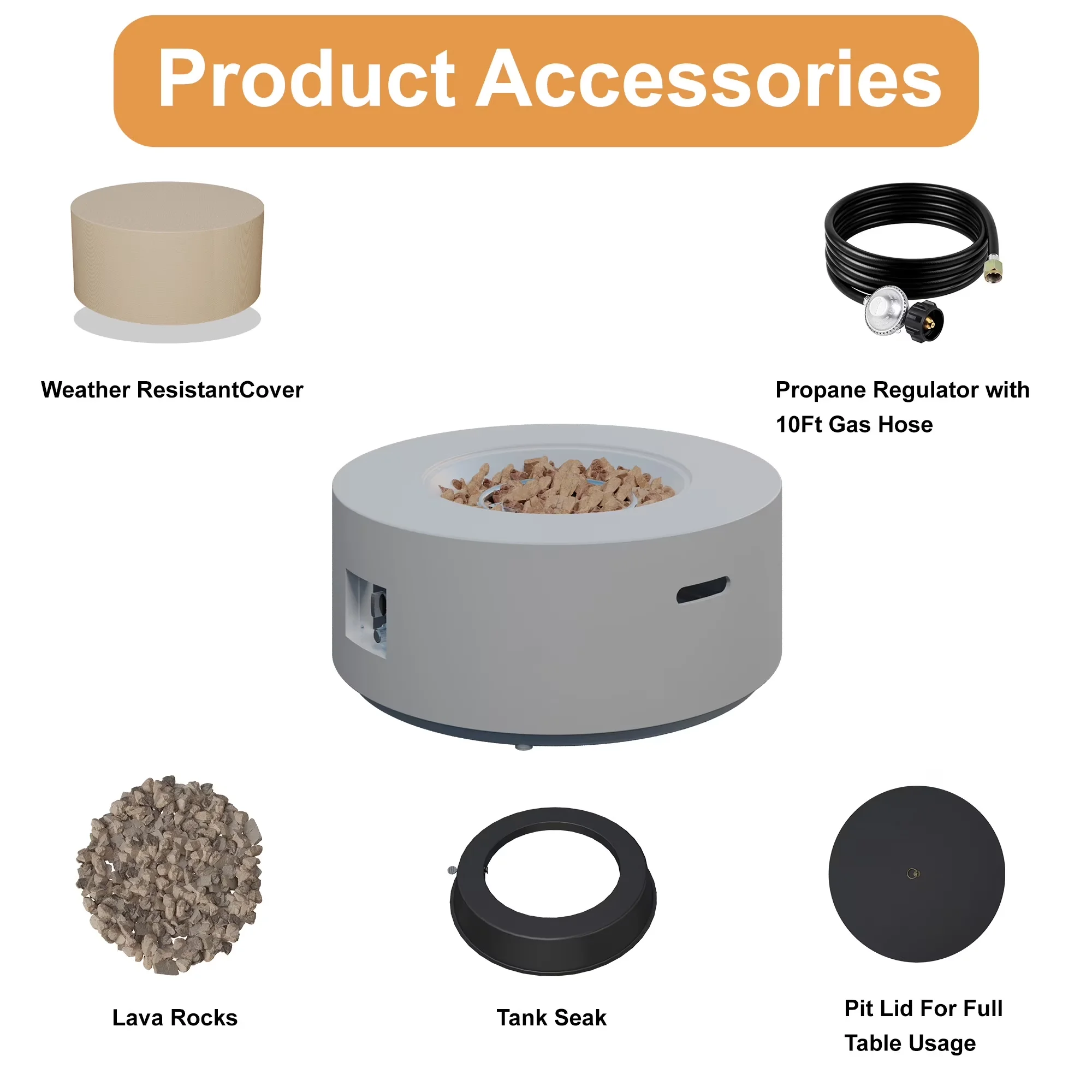 Innovative Outdoor Heating with Portable, Preservative, Lava Rocks - White Magnesium Oxide Model 877AEA