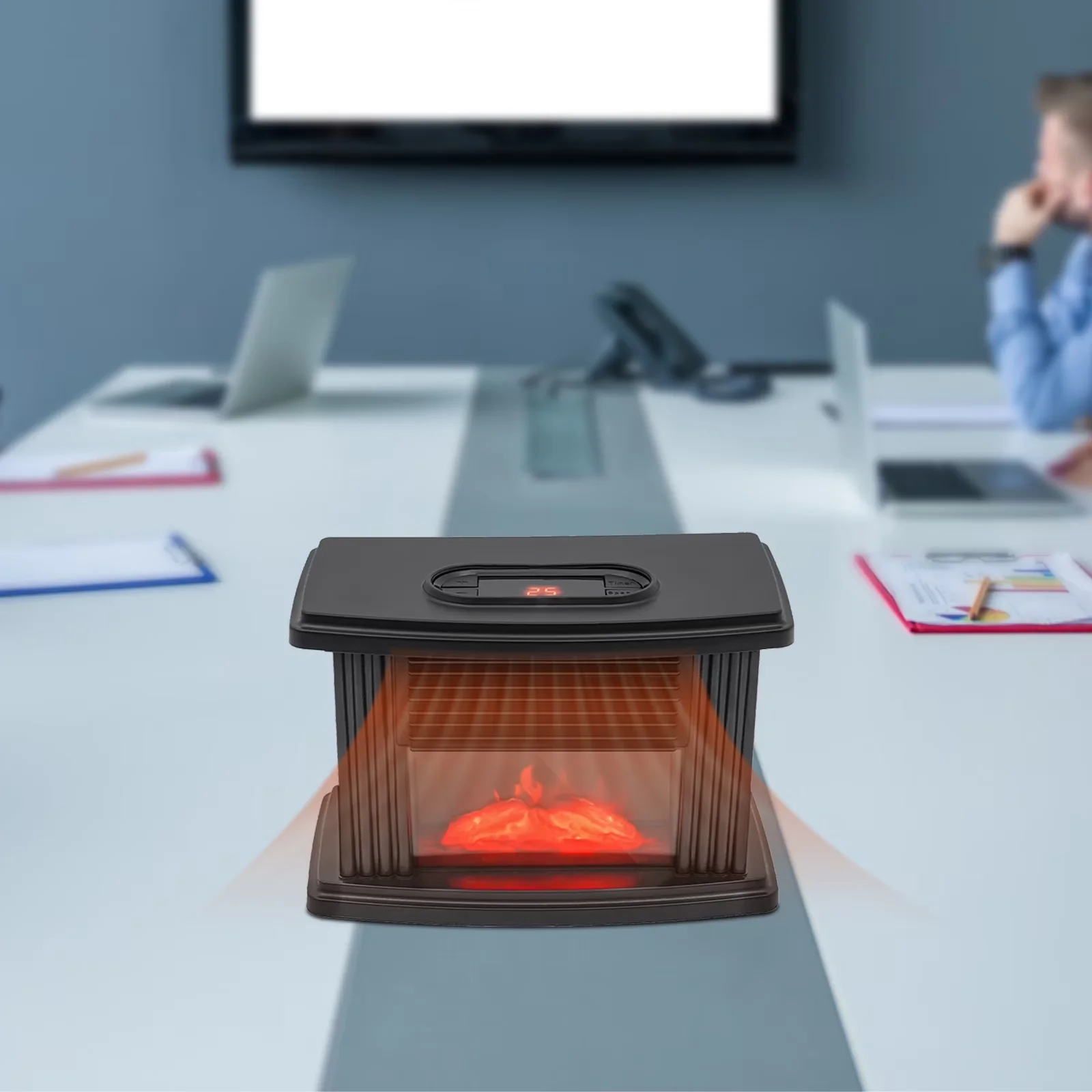Portable And Electric Space Heater Efficient with 1000W, Adjustable Heat - Black for Small, Rooms Model BF01C7