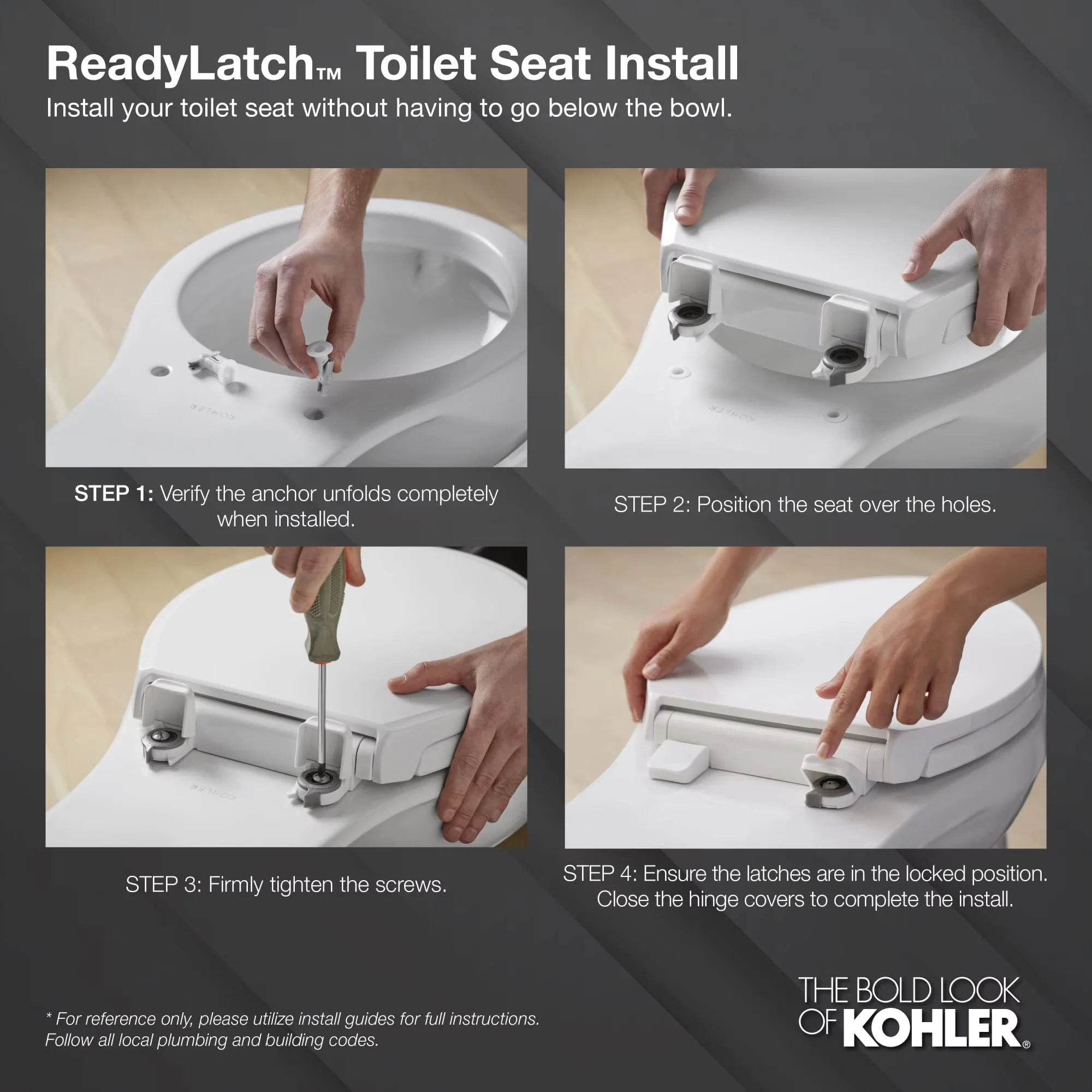 Modern Toilet Seats And Lid with Soft Close, Color-matched plastic hinges - Black Plastic Model D5AF5B