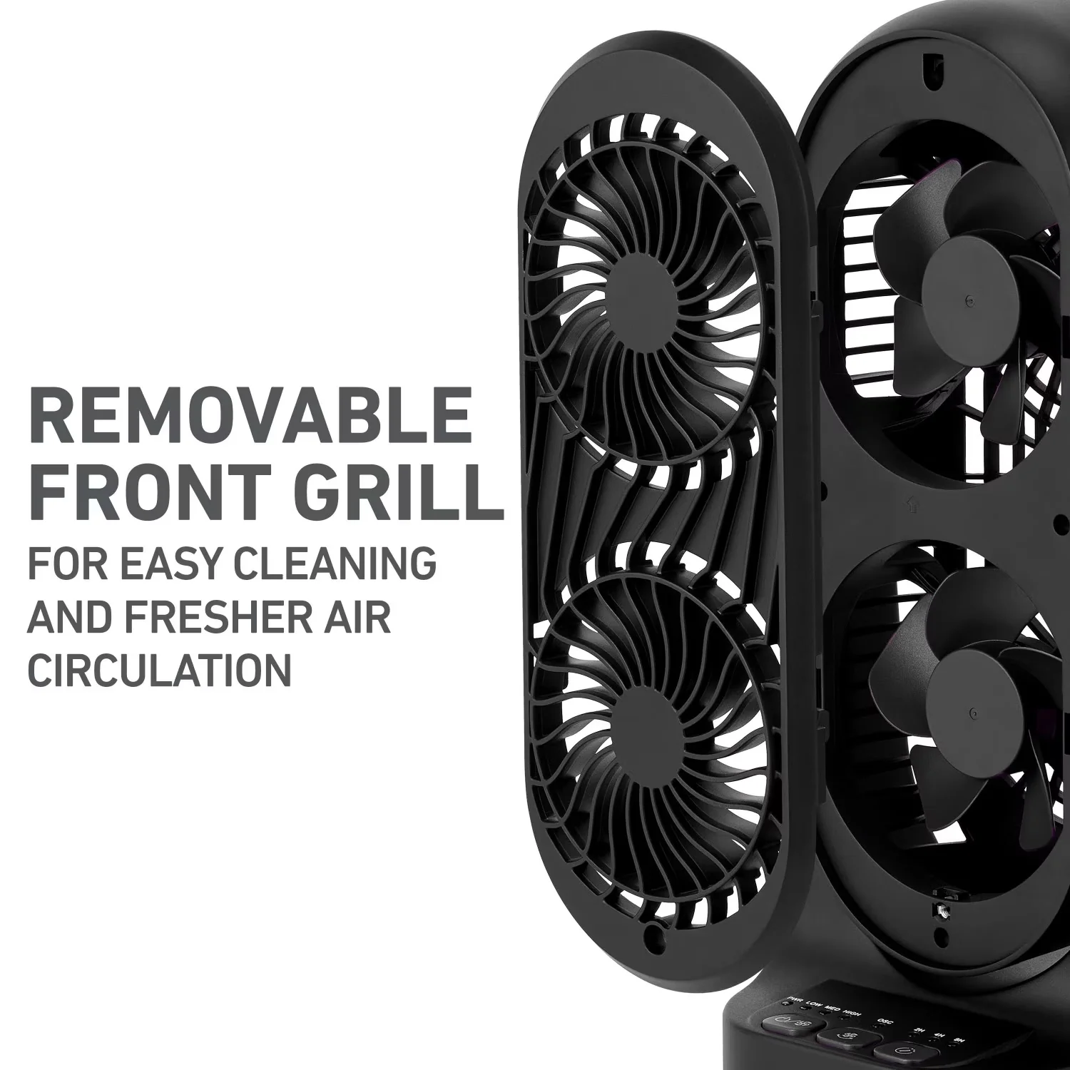 Modern Fans In Cooling with Oscillating, 13" DuoBreeze Desk Fan, 3-Speed - Black Plastic Model 78904E