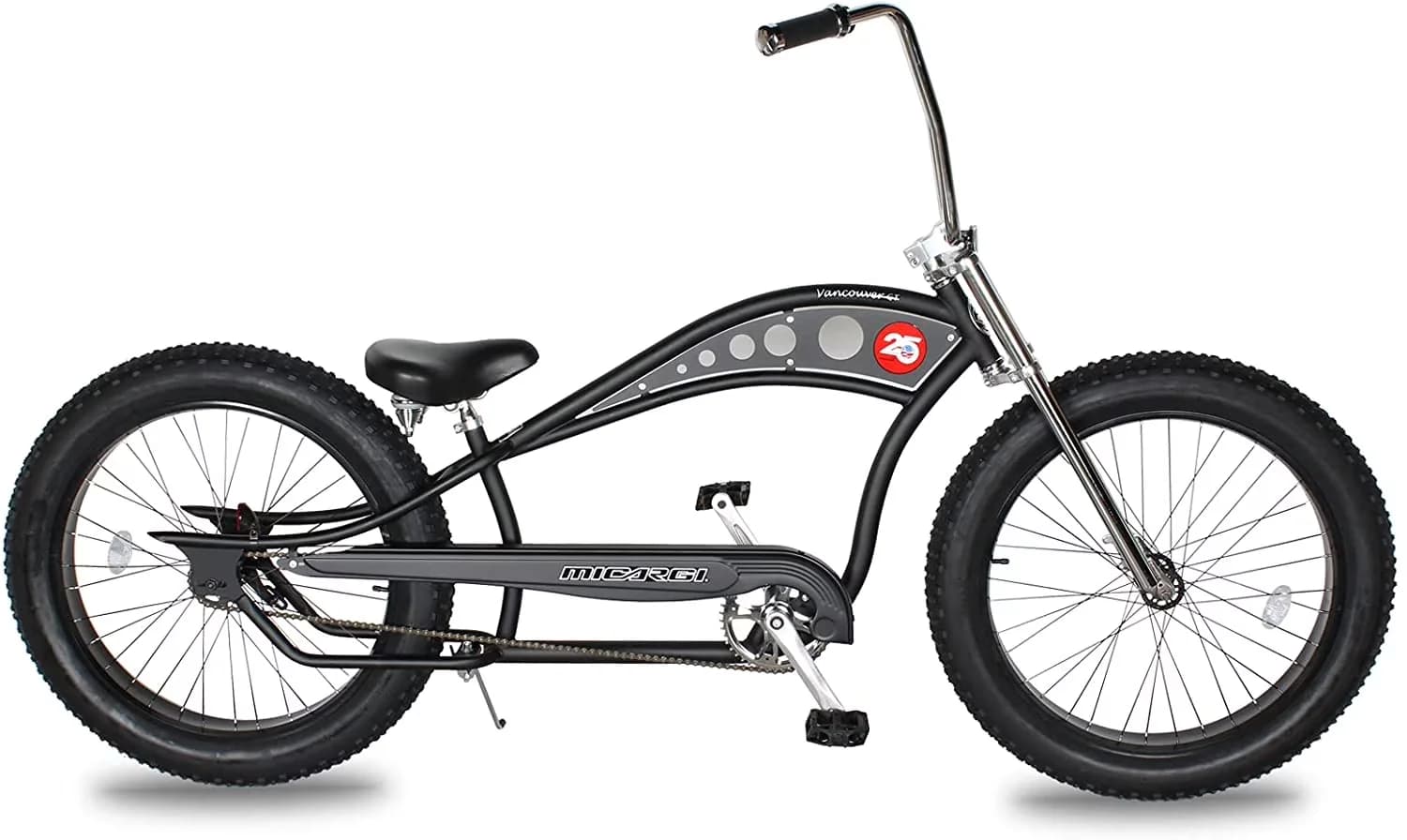 Cruiser Bike Professional with Adjustable Seat Height, Alloy Black Rims. 26x3.0 26H Black Tire, Matte Black - Black Model 3CD75E