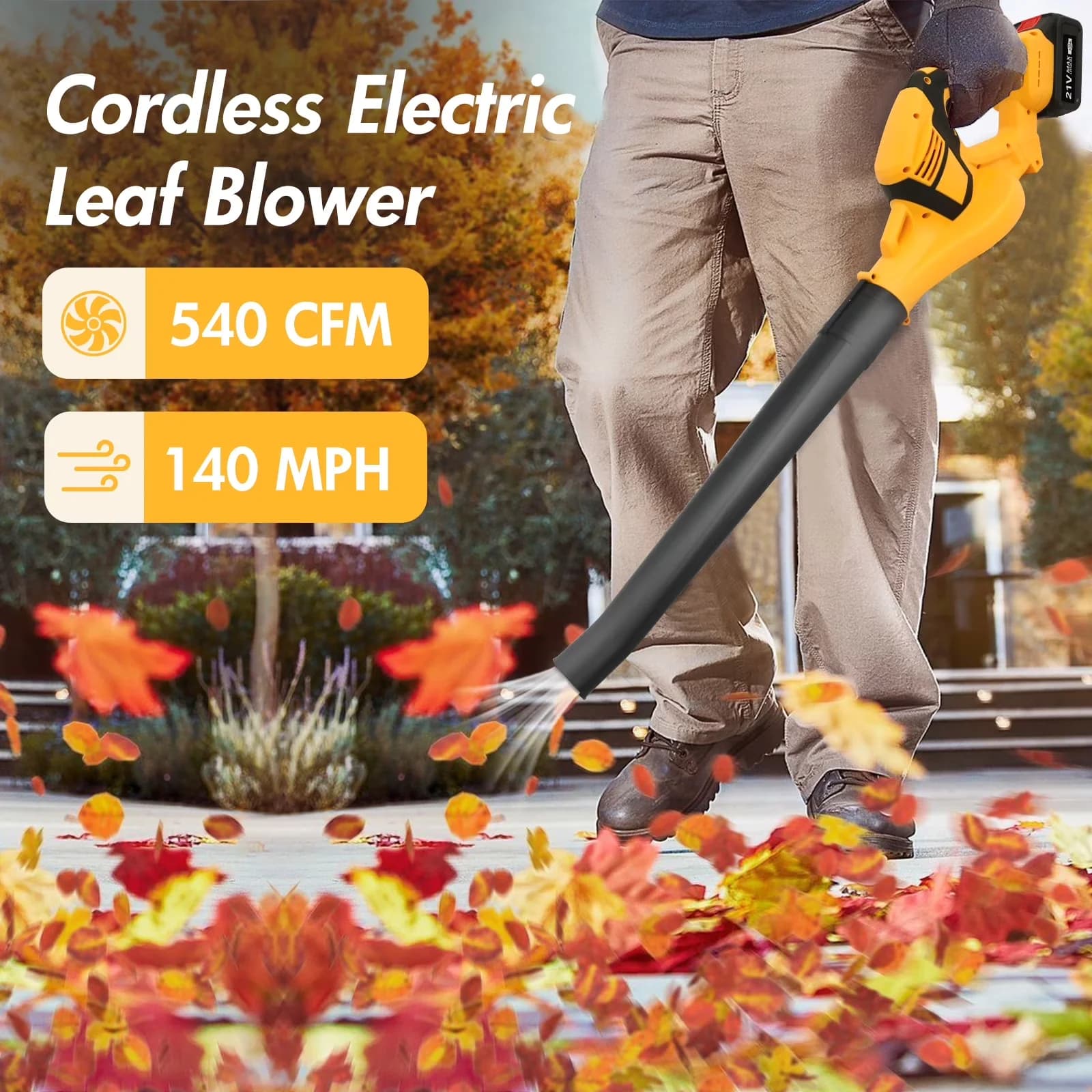 Leaf Blower Professional with Battery, 21V, Rated Power: 800W - Standard Series Model 38E2BE