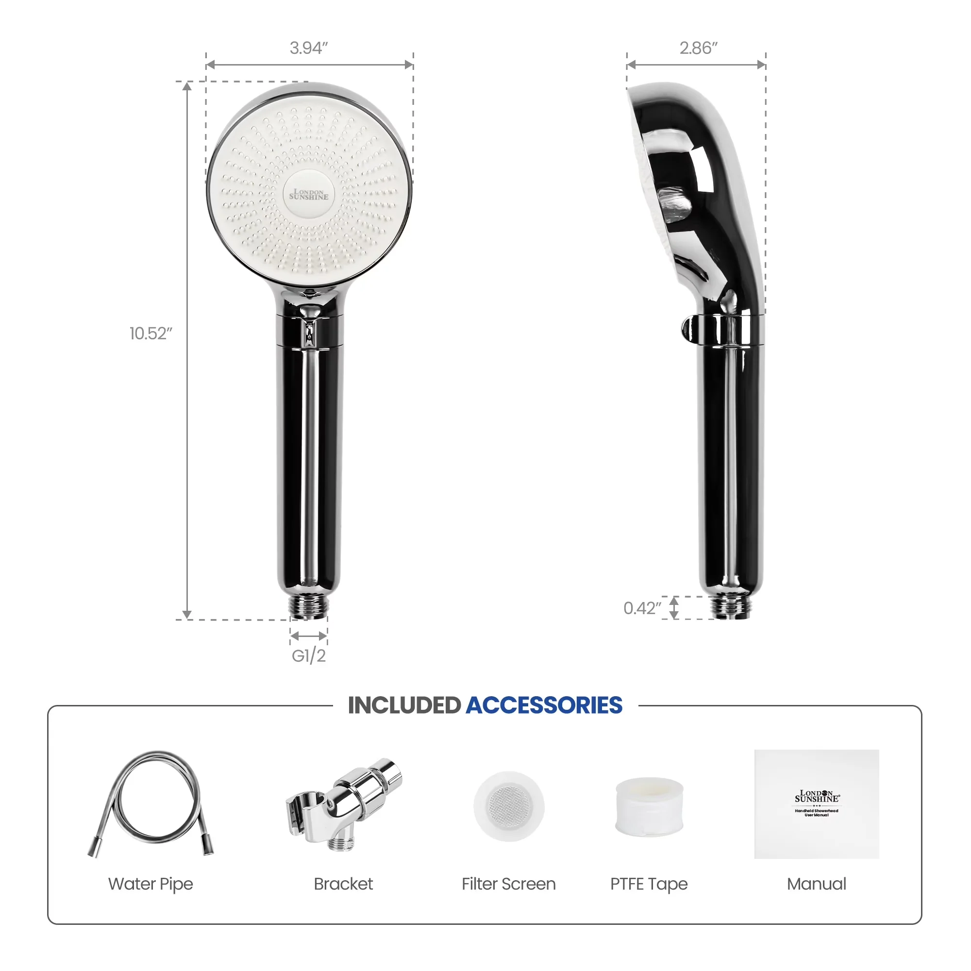 Efficient Shower Head with Easy To Install, Handheld Kit, Filtered - Abs Silver Model 99B658