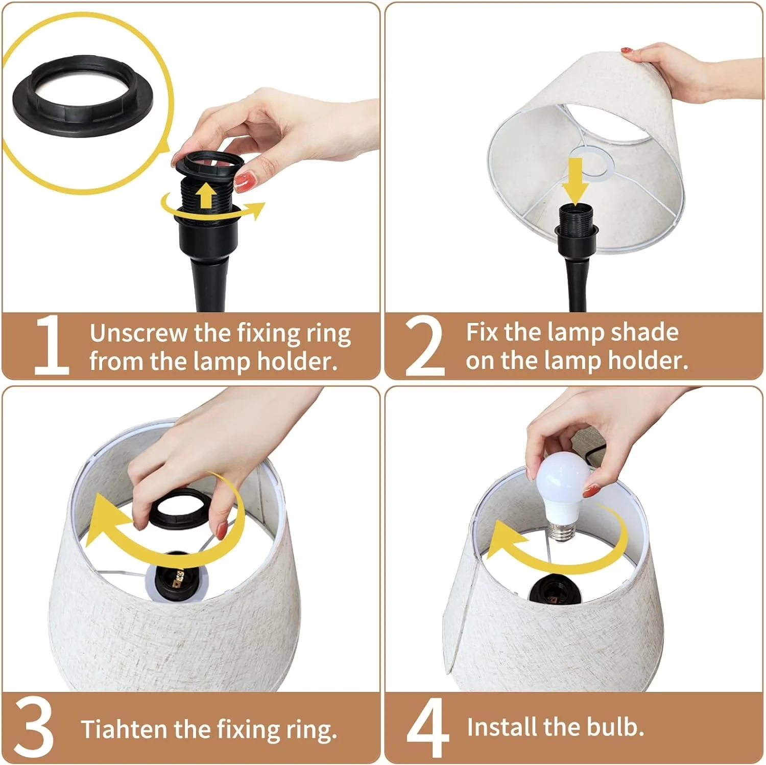 Table Lamp Durable with LED, Dimmable, 17.32" Touch Bedside - Metal Black for Bedroom Model 97C69C