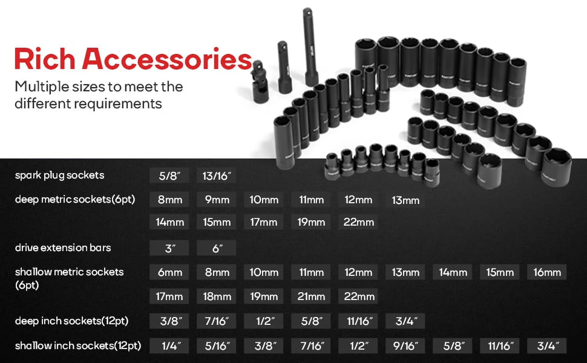 Sleek Hand Tool Set with Reversible, 46 Pieces, Drive Socket - Chrome Vanadium Steel Model 9269F8