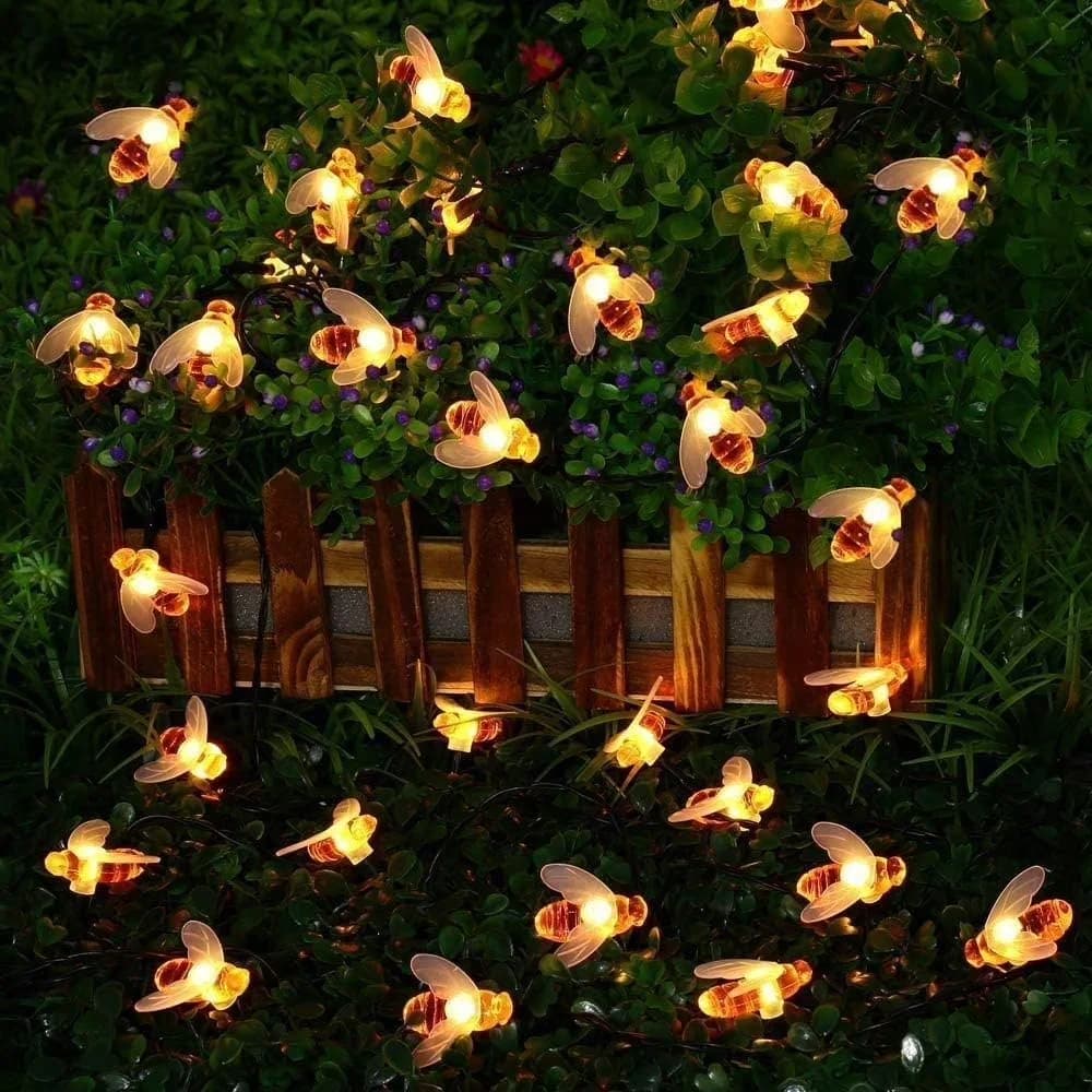 Modern Novelty Light with LED, Solar, Solar String Lights Outdoor - White for Patio, Party Model 2C109B