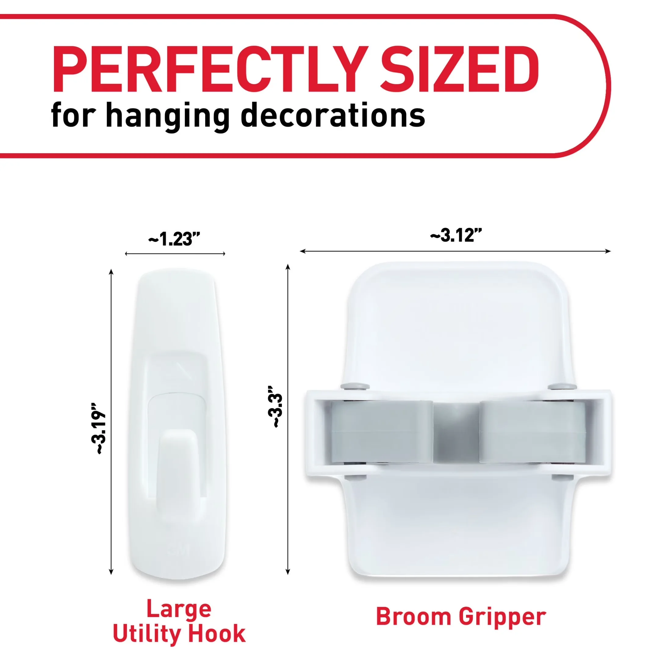 Damage-Free Hanging Modern with Wall-Mountable, Easy Installation - Plastic White Model 90FC67