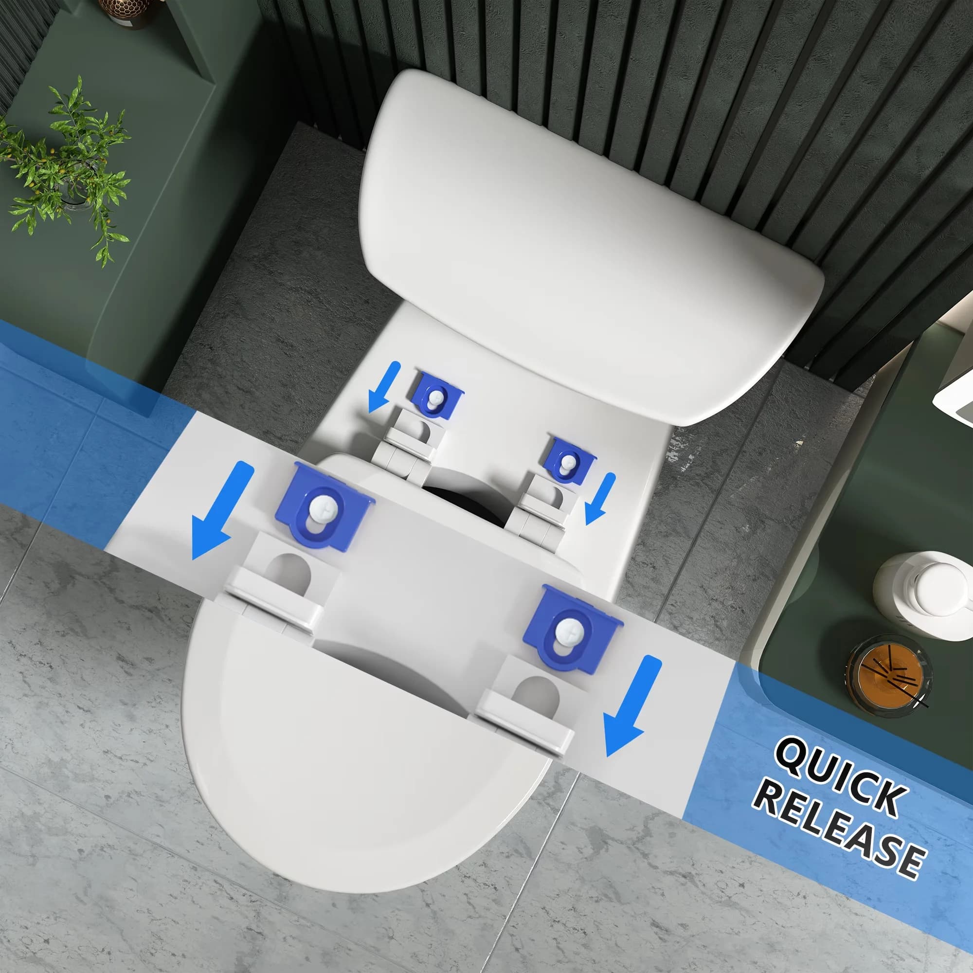 Toilet Seats And Lid Professional with Adjustable, Round 16.5'' ) - White Molded Wood Model 6AE3E2
