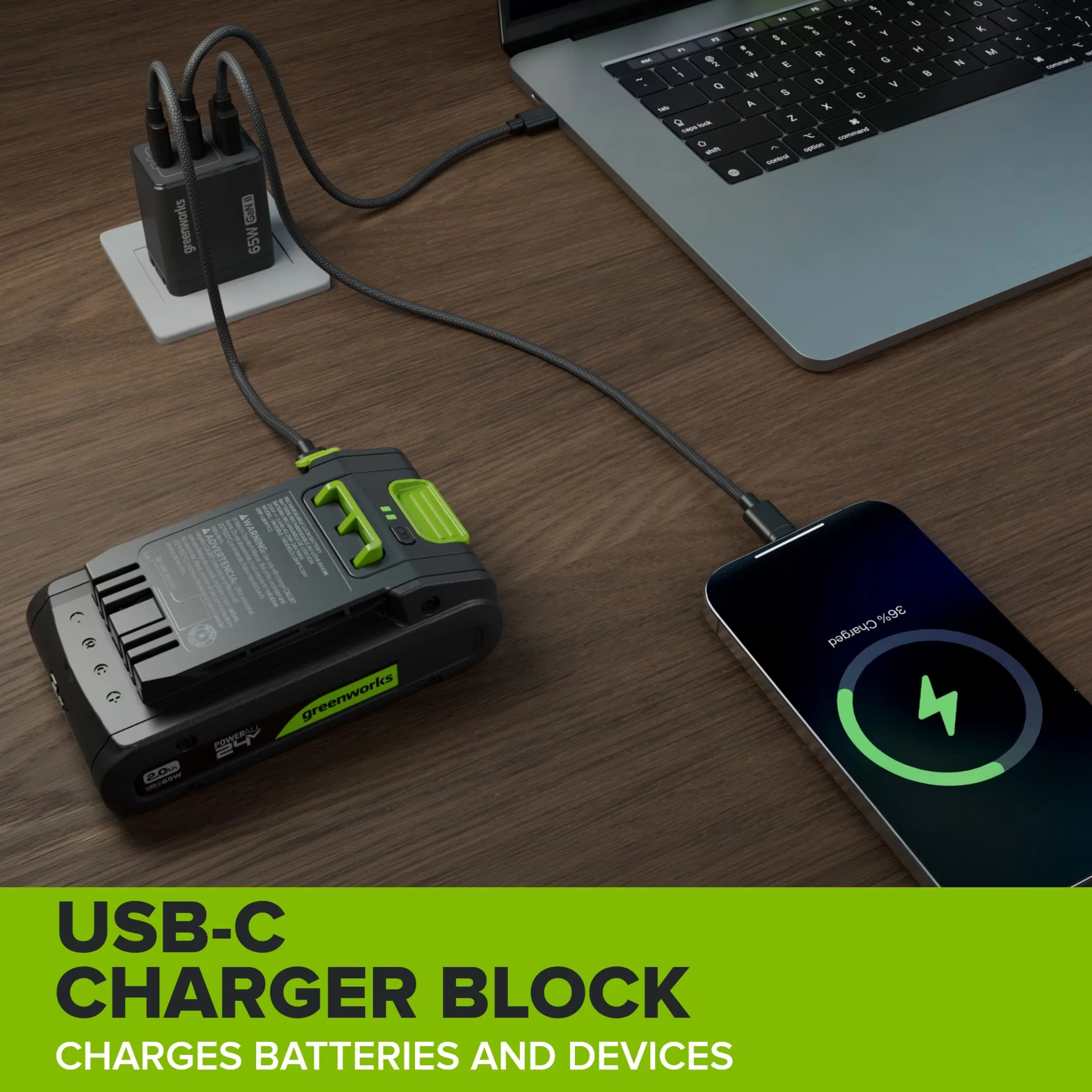 Sleek Power Tool with 24V, 2.0 Ah Batteries, Cable - Long-Lasting Performance Model 001A33