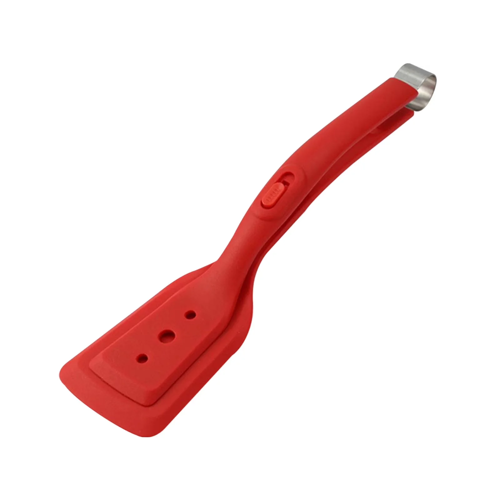 Efficient Outdoor Fryer with 2-in-1 Kitchen Tongs Tool, Non-Stick & Heat Resistant, Food-Grade Nylon - Silica Gel Red Model 1FC8D4