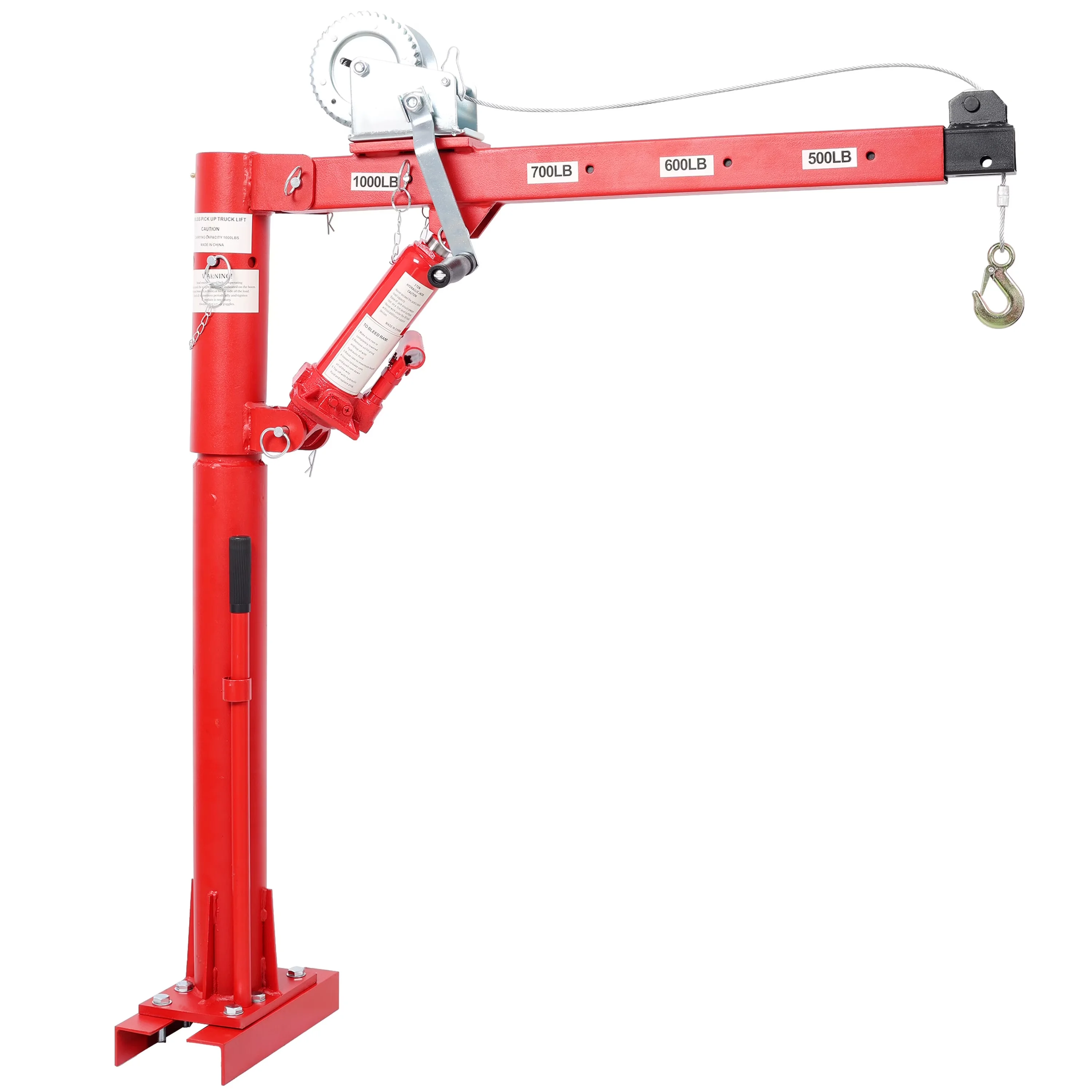 Stylish Push Mower with Adjustable, 1000 LBS Capacity Pickup Truck Crane - Red#5 Steel Model 76A7EE