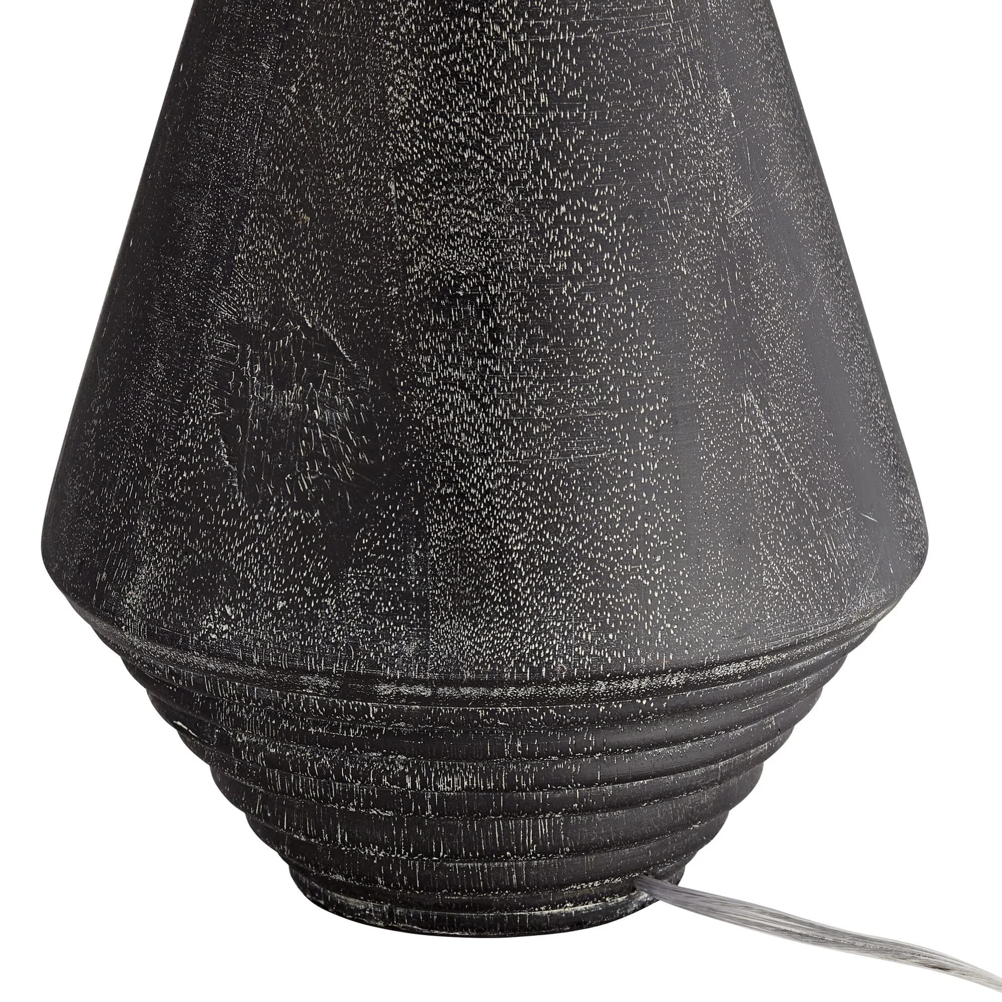 Durable Table Lamp with Incandescent, Contemporary, Transitional - Resin Black Model 3A59C8