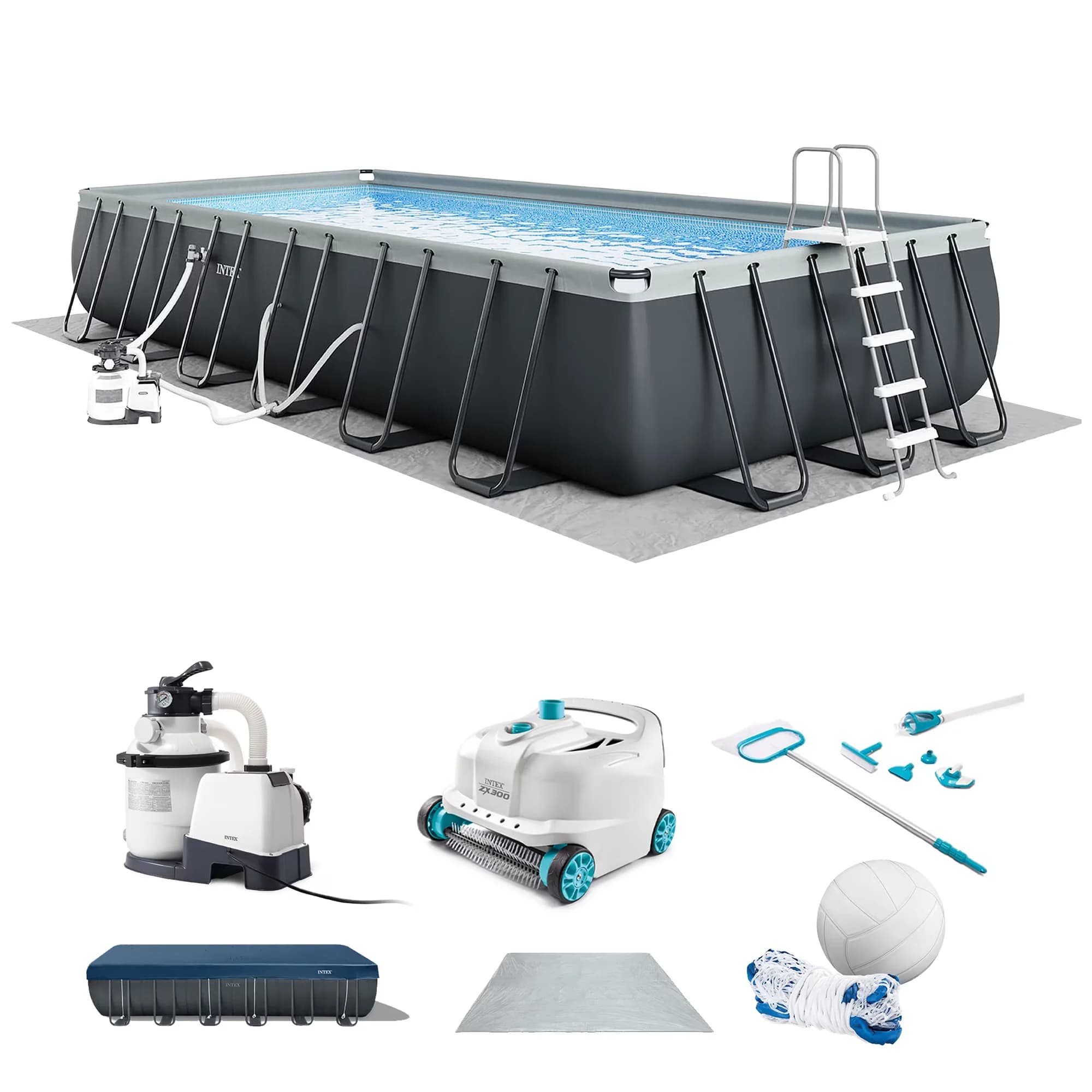Durable Above Ground Pool with Uv Resistant - 24ft - Universal Fit Model 7CD808