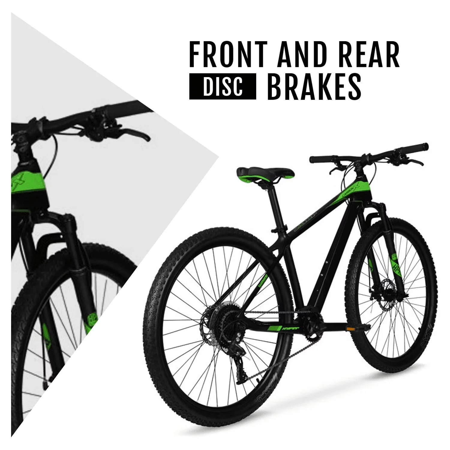 Sleek Mountain Bike with Adjustable Seat Height, Black/Green, 29" Carbon Fiber - Black Model 06A82B
