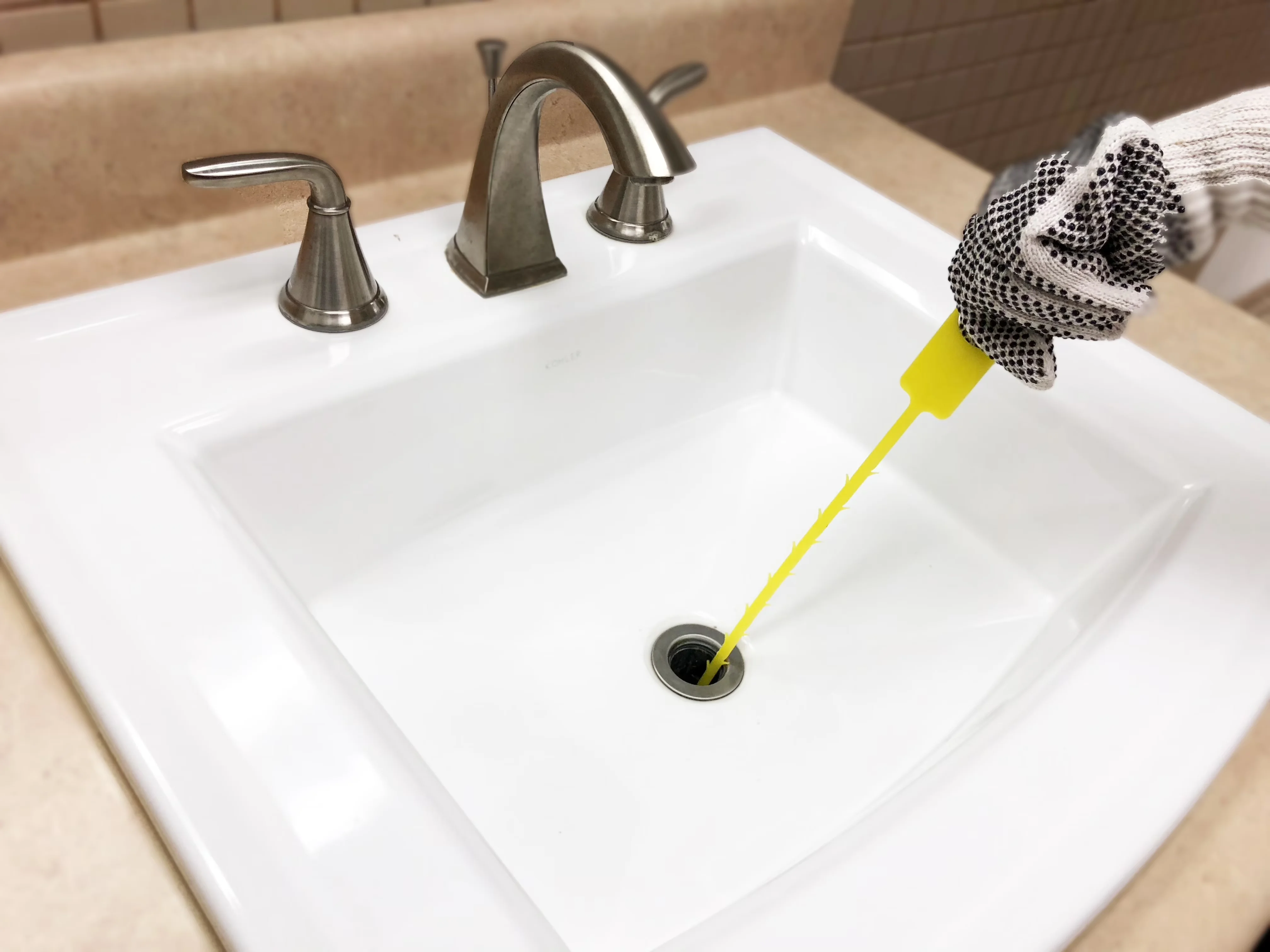 Classic Plumbing with Bendable, Sink drain cleaner flexible tool - Yellow 12.5" Model EA06DA