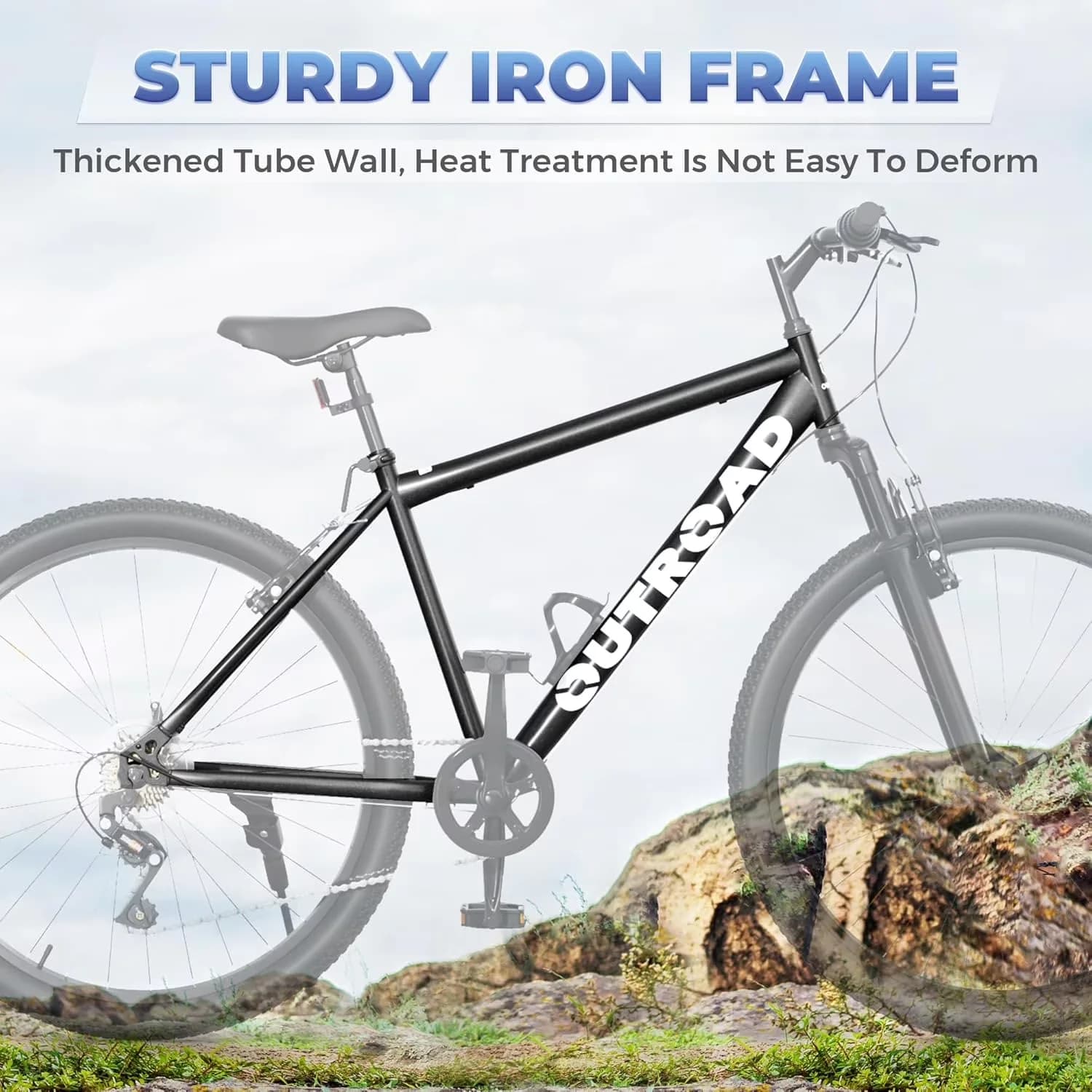 Versatile Mountain Bike with Adjustable Seat Height, Adjustable Speed - Black Model F00FAB