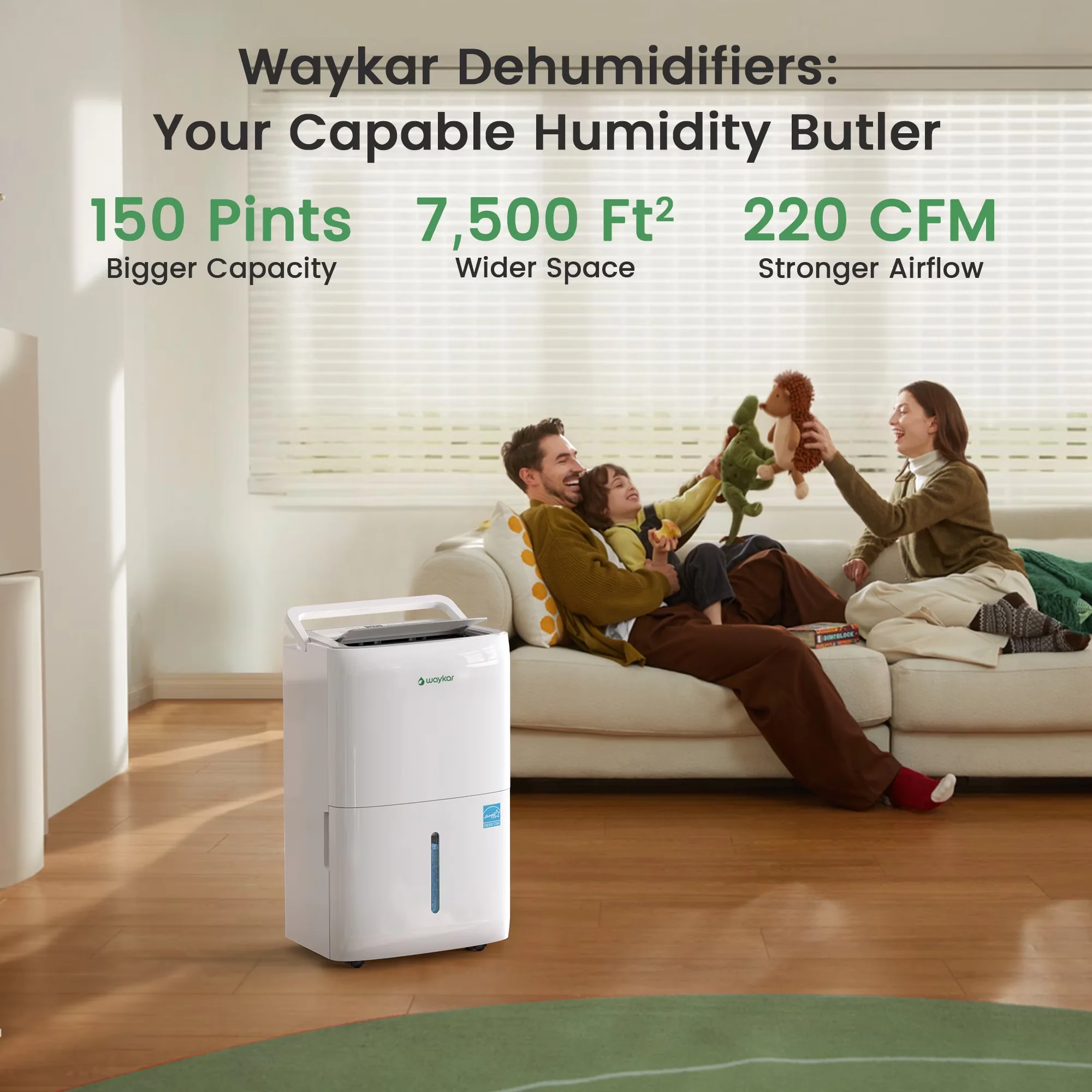 Durable Dehumidifier with Automatic Shut-Off, Automatic Defrost Control - Model 0AFD52