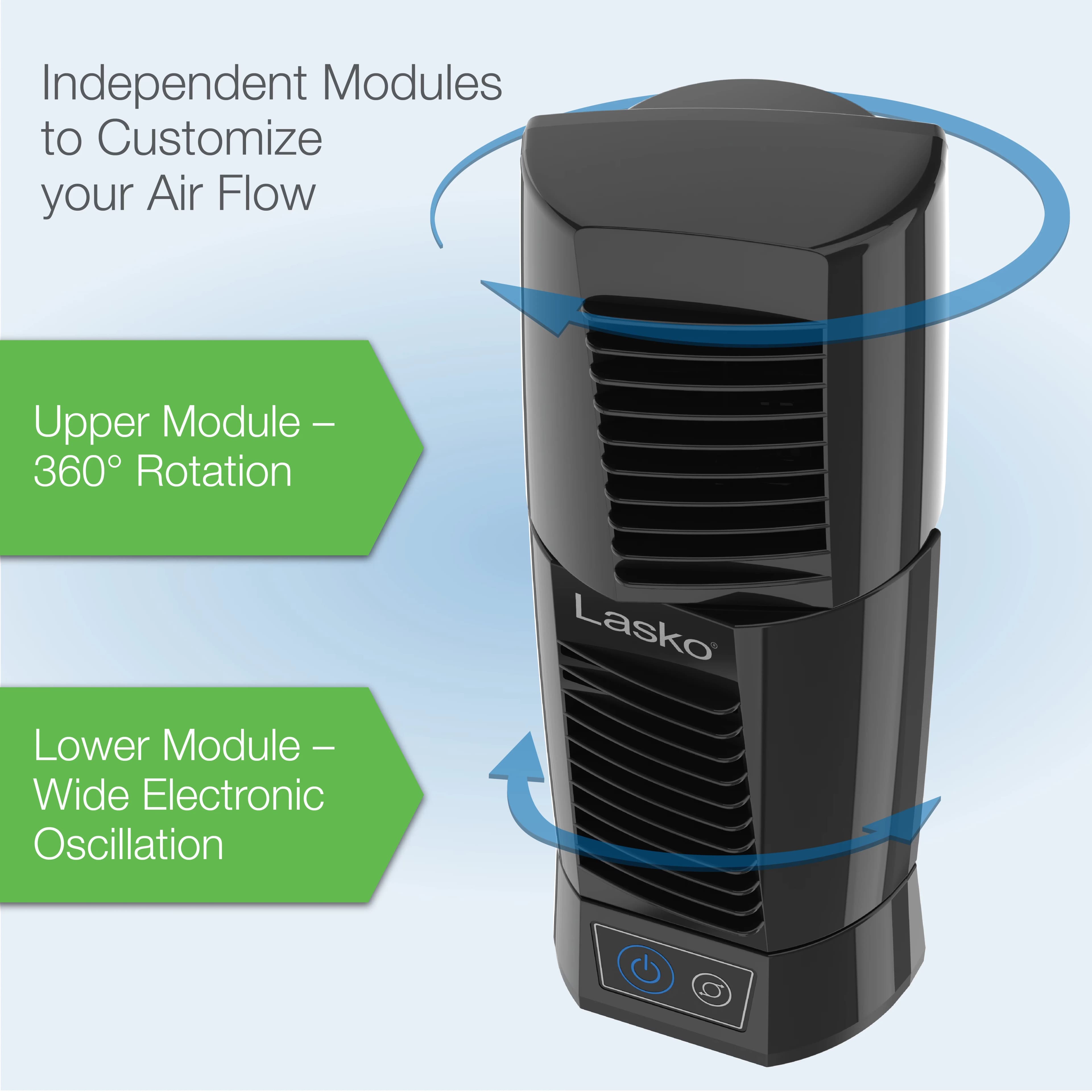 Compact Fans In Cooling with Rotating Head, Oscillating, Black - Plastic Model AC10A1