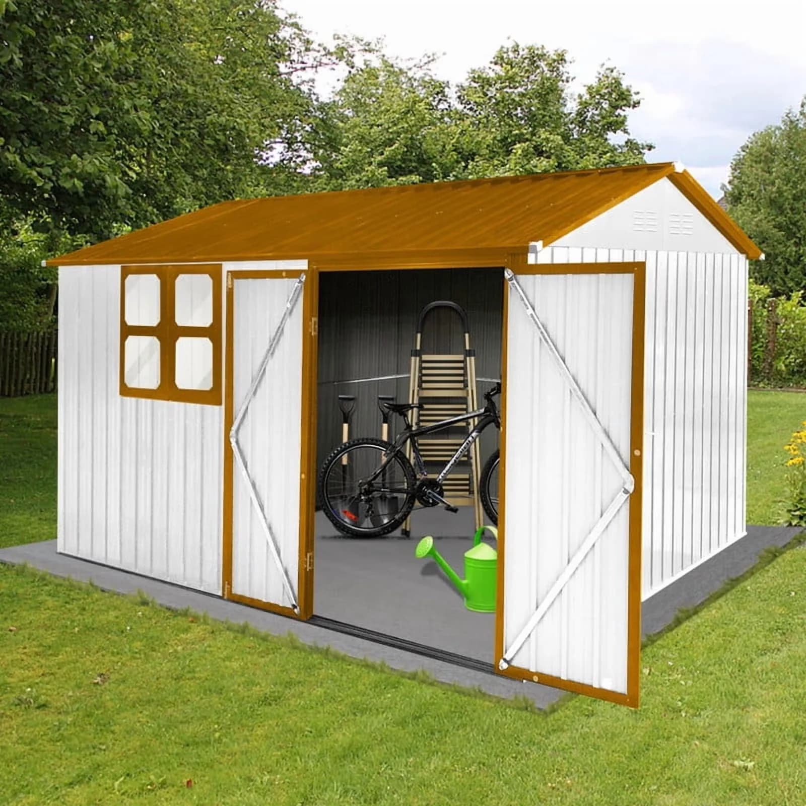 Shed Efficient with Waterproof, Uv Resistant, Vent - Metal Yellow 10x8 Model 900F3E