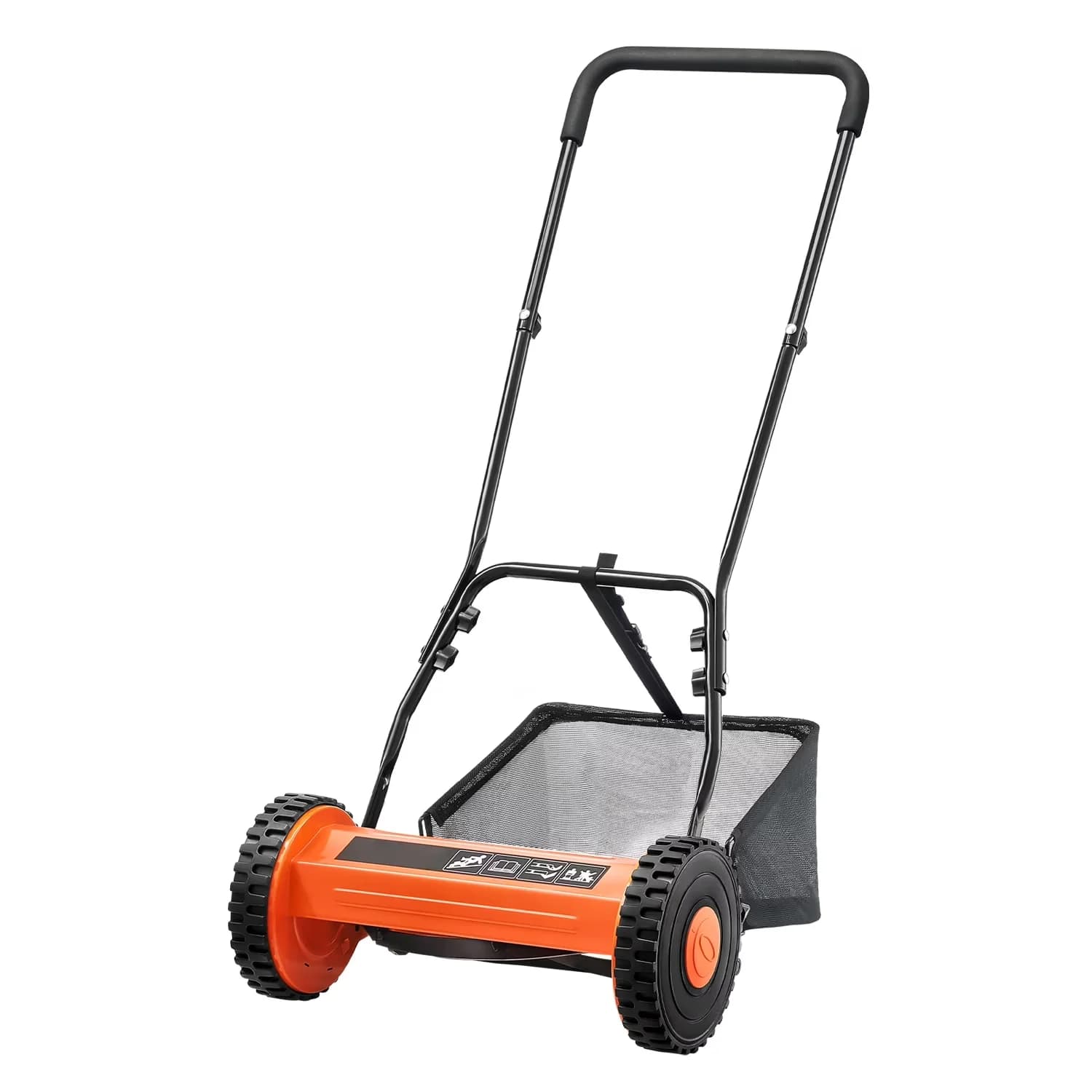 Stylish Push Mower with Adjustable, 14-Inch Manual Reel Lawn, Walk-Behind - Model B2A446