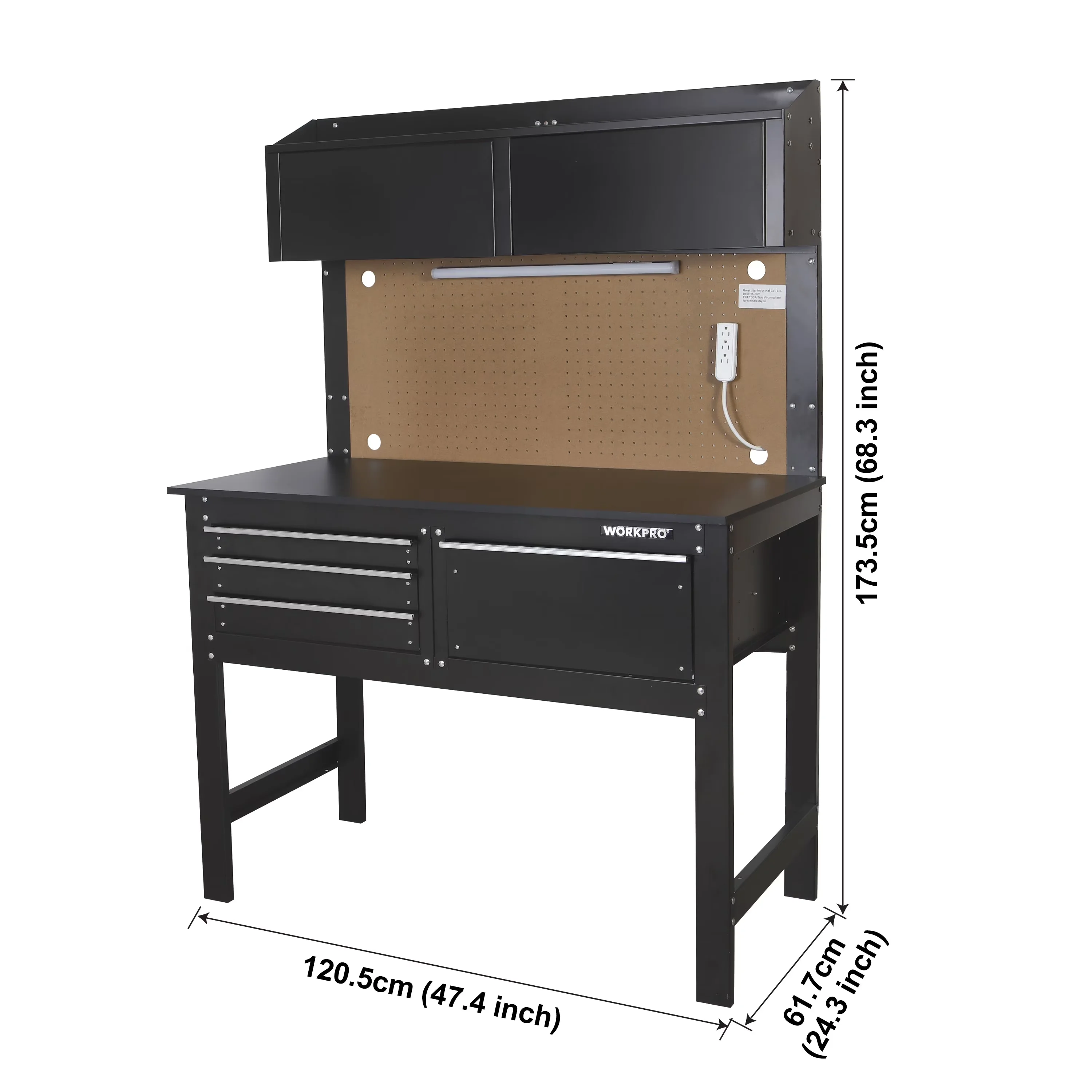Toolstorage Efficient with Storage, Tool Organizer, Light - Black Steel Model 20E8DD