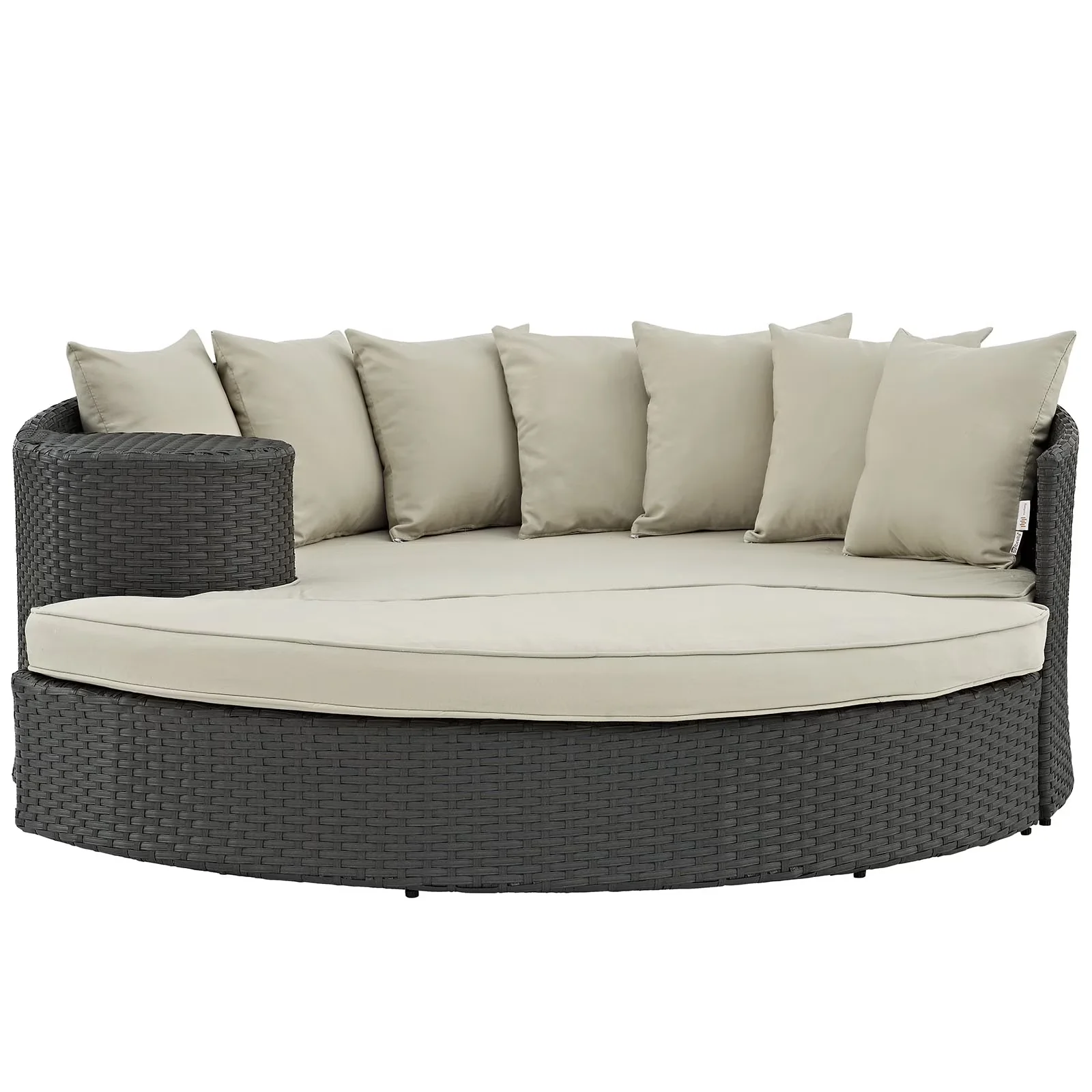 Outdoor Sofas Sectional Premium with Weather-Resistant, Machine washable cushion covers, Finish: Antique canvas beige - Rattan Gray Model 09F3BC