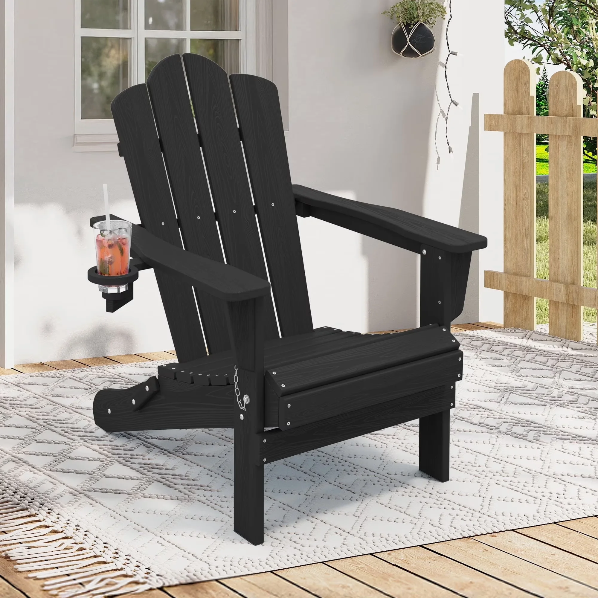 Versatile Patio Chair with Weather-Resistant, Waterproof, Outdoor Folding Adirondack - Hdpe Model 60B366