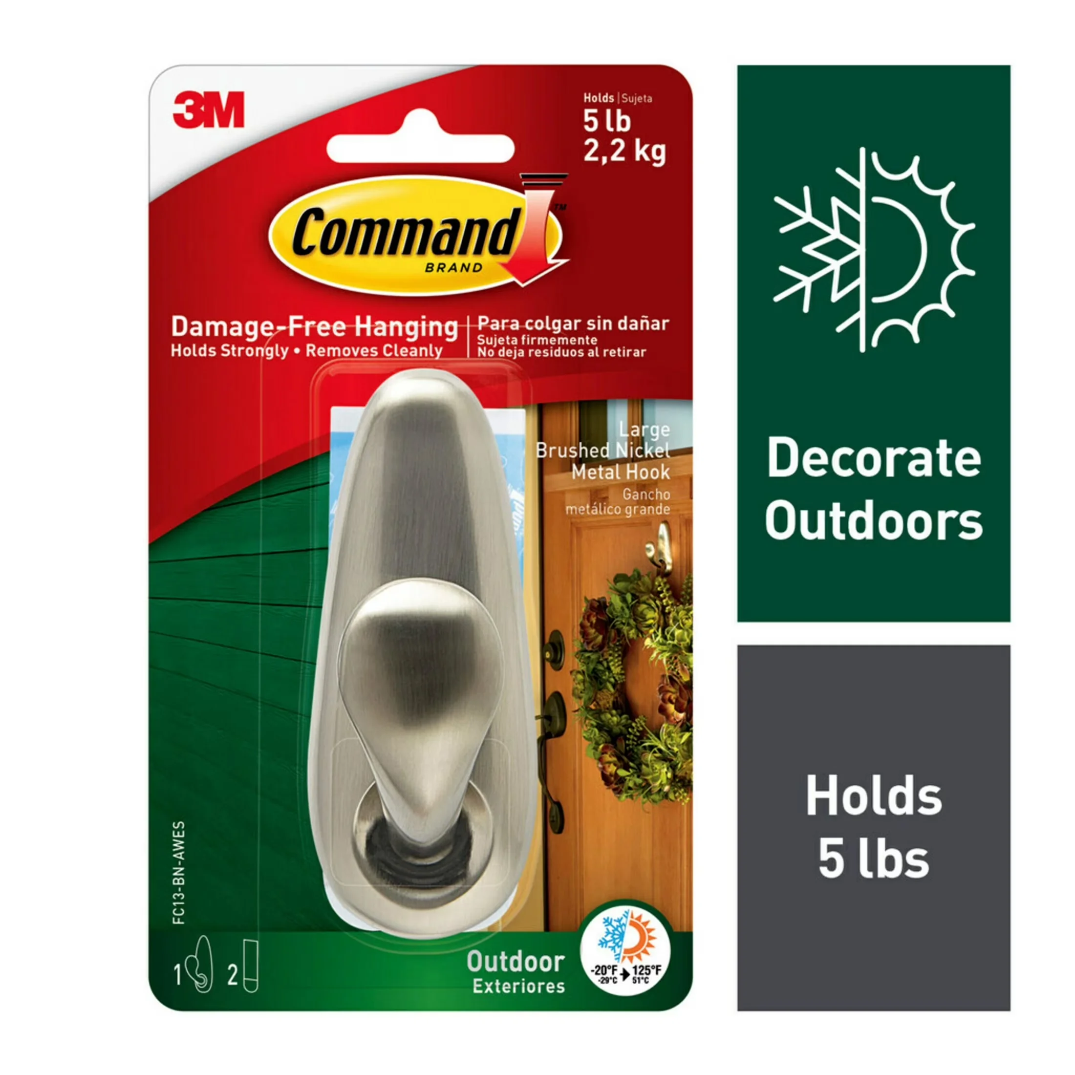 Stylish Damage-Free Hanging with Easy Installation, Wall-Mountable - Metal Silver Model D90D6C