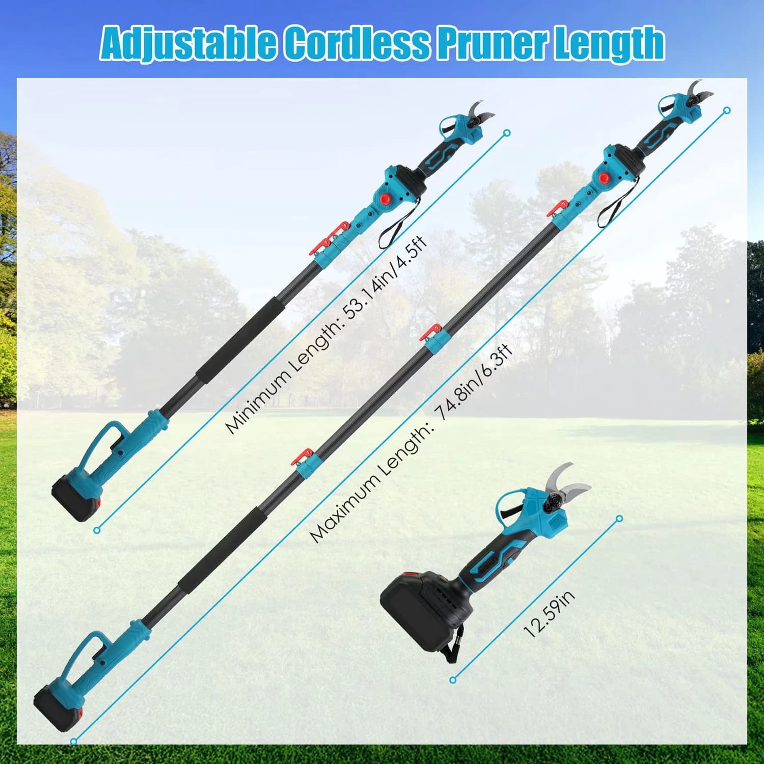 Pole Saw Essential with Battery, 21V, Adjustable - Black - Universal Fit Model E6826D