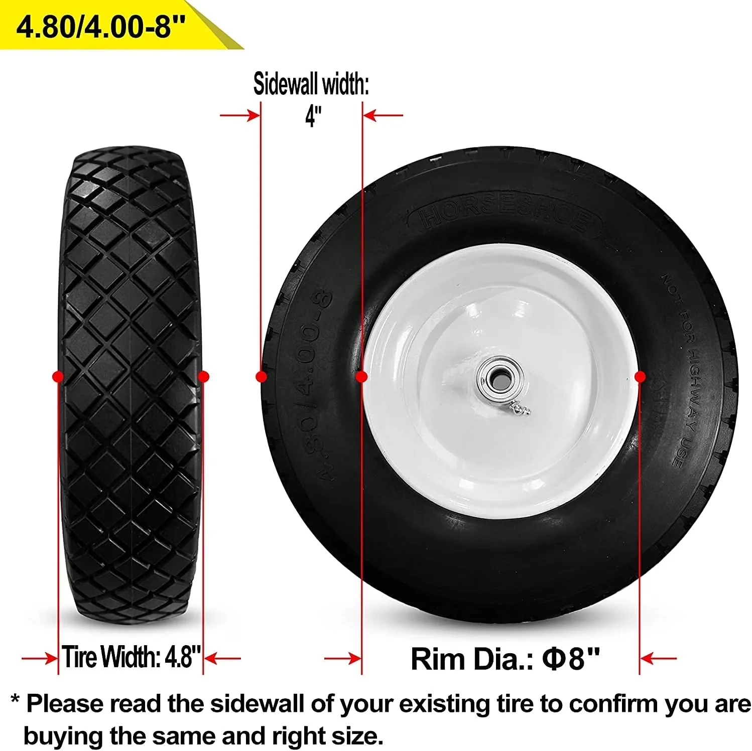 Lawn Mower Tire Innovative with Puncture Resistant, Size: 15" X 15" X 8", Exterior Finish Alloy Steel - Model 73AC62