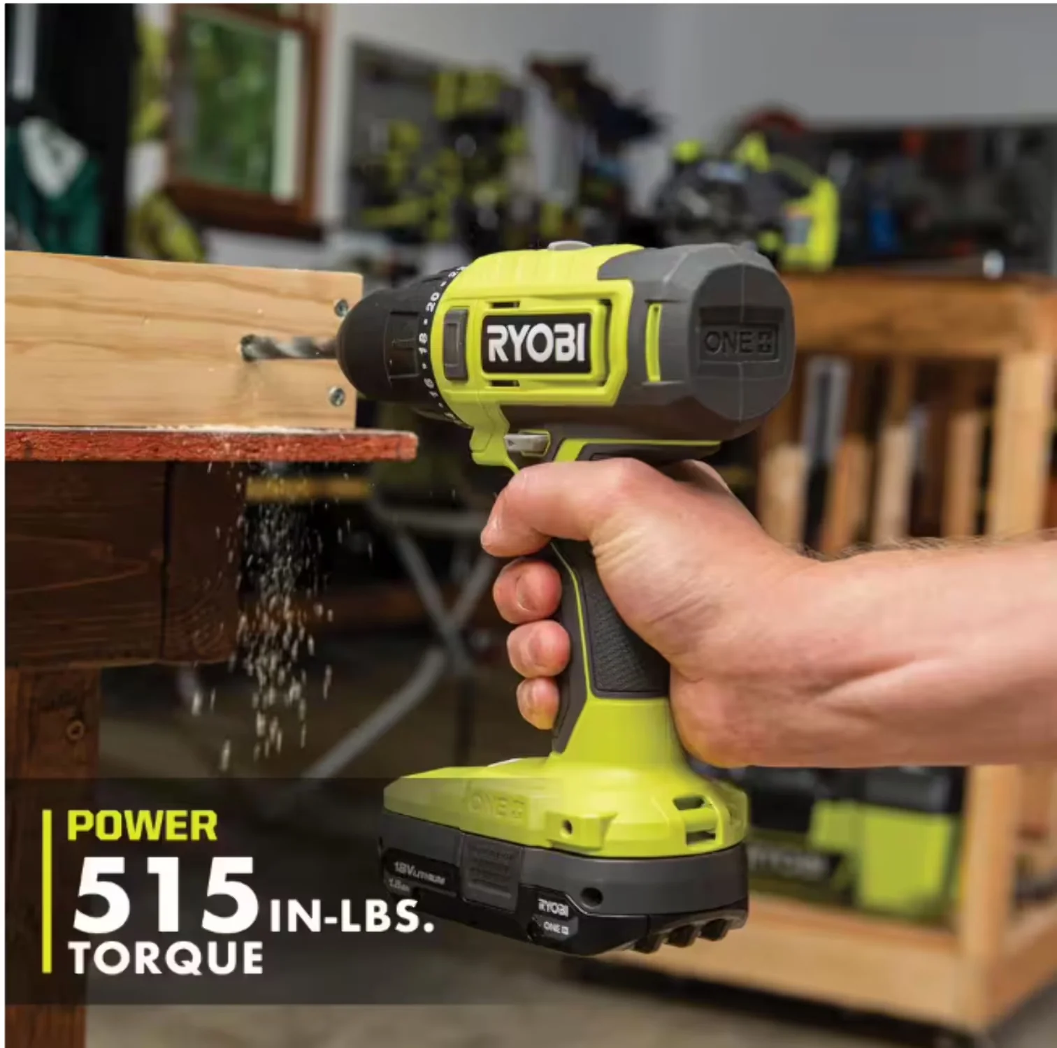 Durable Drills Driver with Battery, 18V, Variable Speed - Green 1/2 inch Model 2C968E
