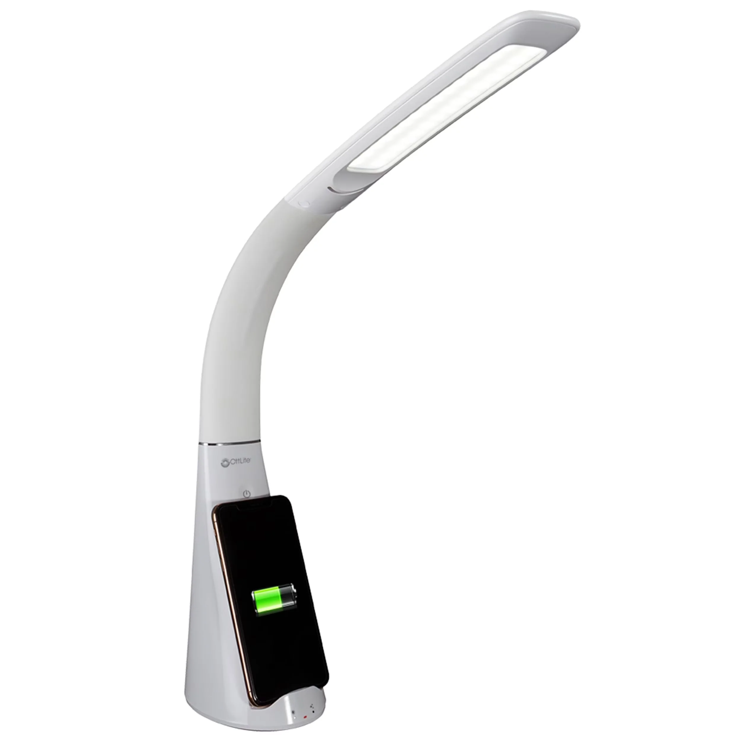Innovative Desk Lamp with LED, Wireless Charging - Plastic White for Office Model 367677