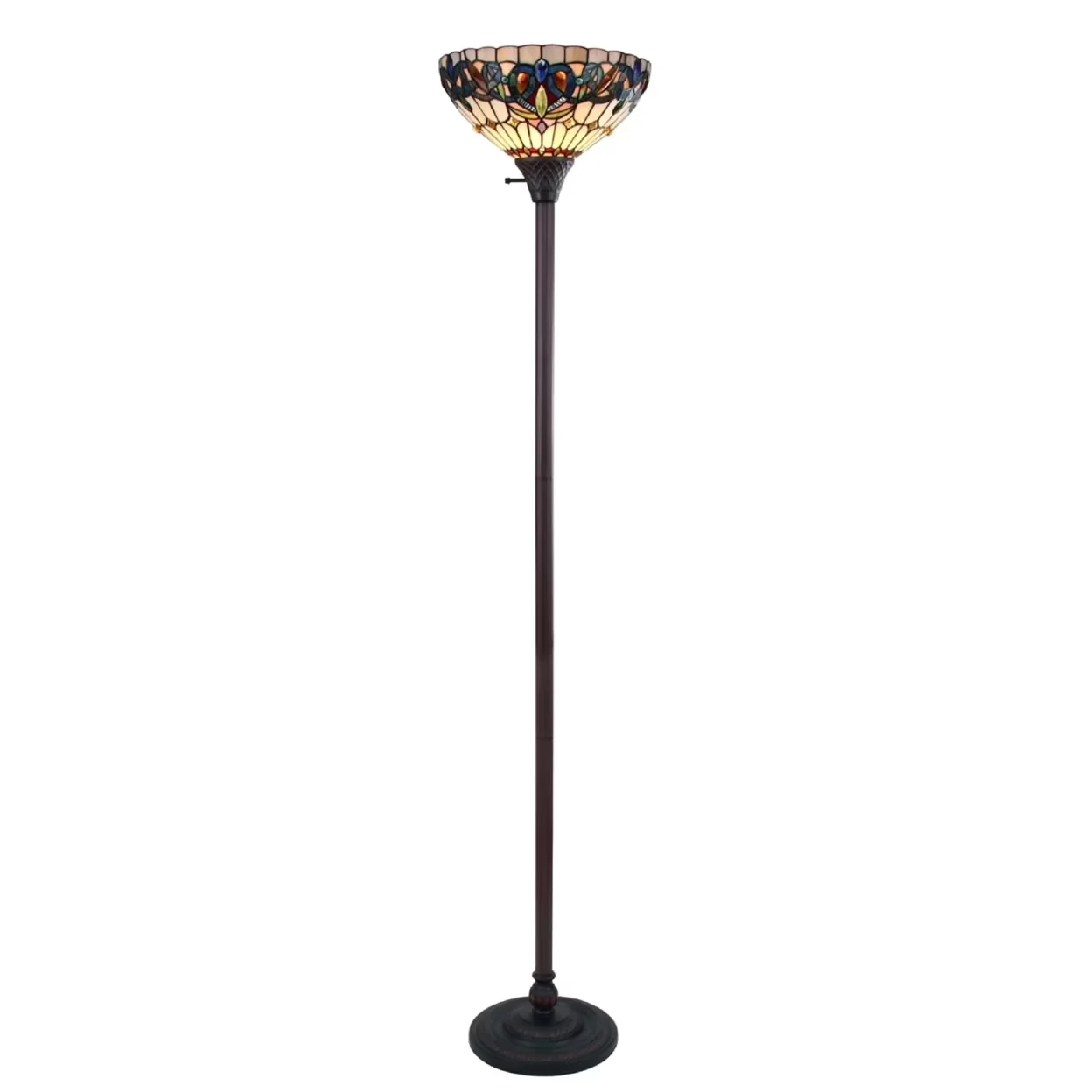 Stylish Floor Lamp with Incandescent, Torchiere Lamps, Rotary Switch - Resin Bronze Model F706DD