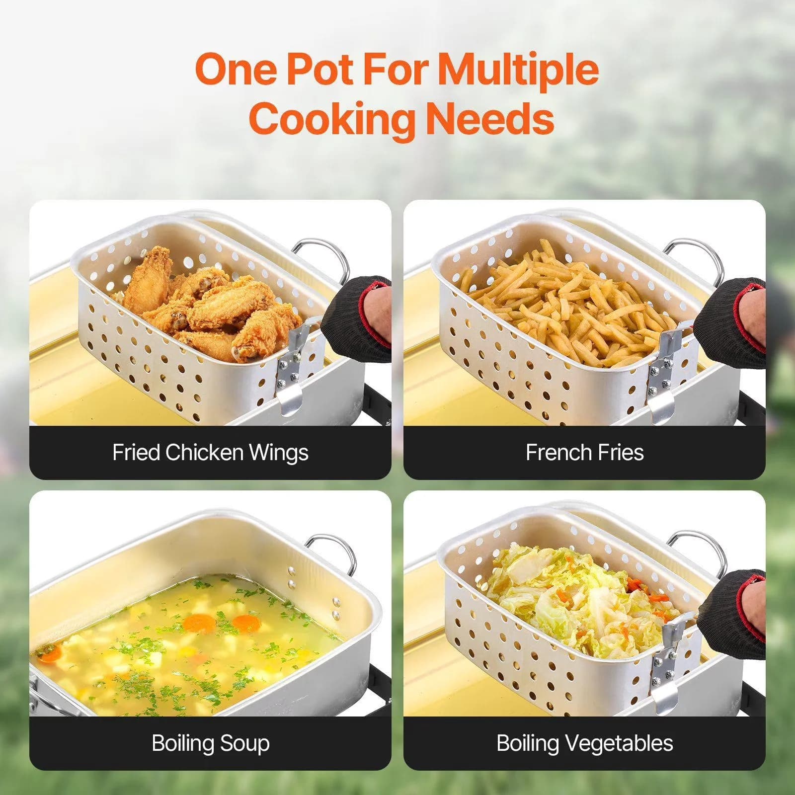 Innovative Outdoor Fryer with 58000 BTU, Heat Resistant Handle for Outdoor - Model 5B1A3F