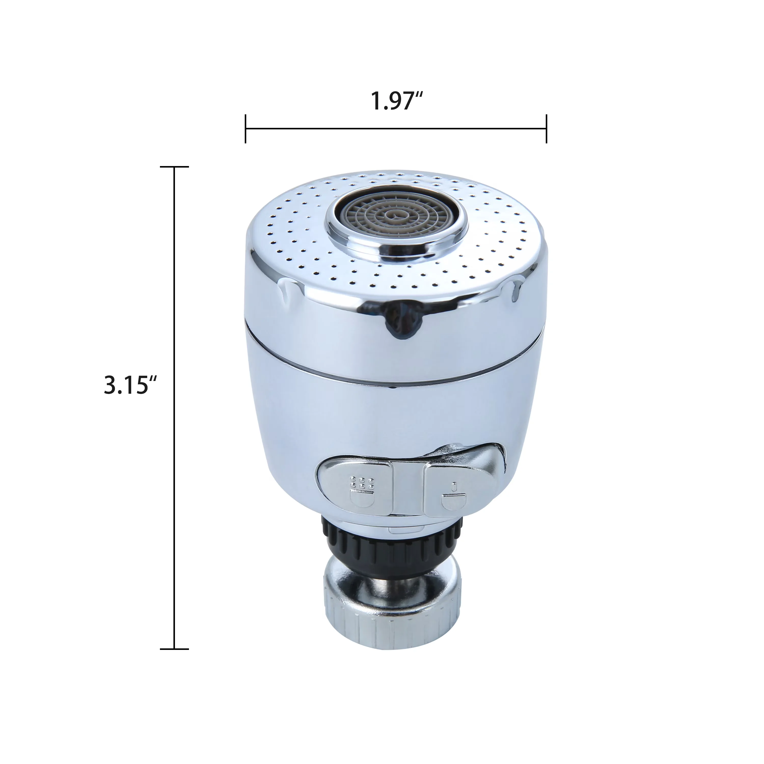 Kitchen Renovation Modern with Easy To Install, Two-Mode Sprayer in Chrome, 360° Rotating Dual Thread Faucet Aerator - Abs 3.15" Model 363430