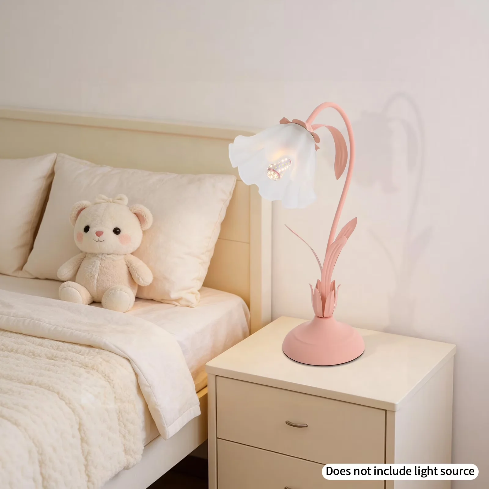 Modern Table Lamp with LED, Bedside Lamps - Pink Iron E27 - Commercial Quality Model FFBE99