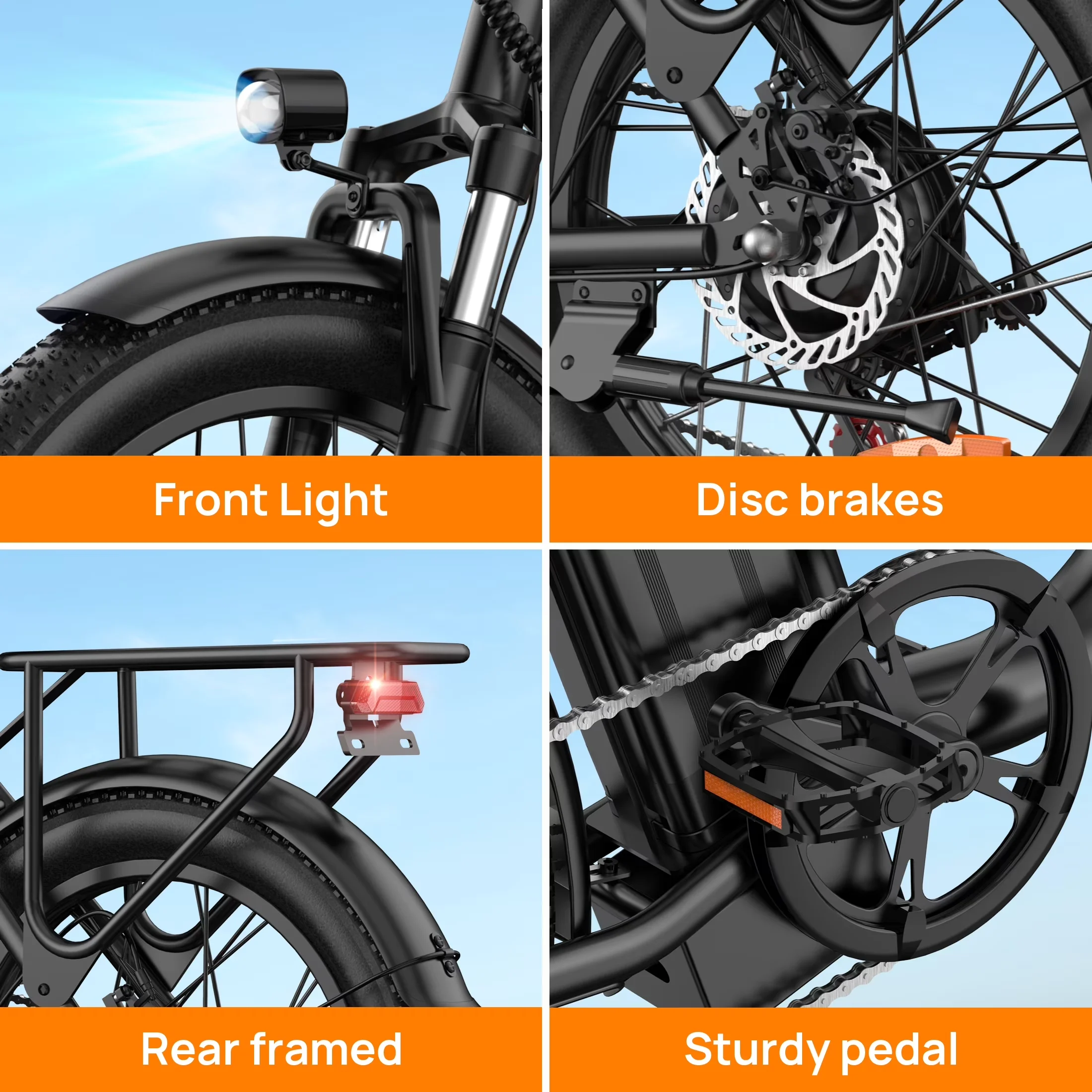 Electric Bike Quality with 1000W, 48V, Adjustable Seat Height - Compact and Portable Model F0E65D