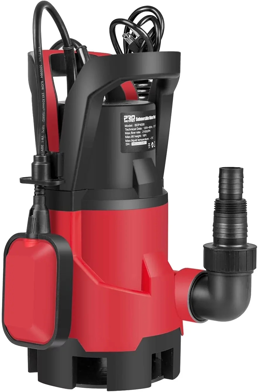 Building Material Modern with Automatic, Auto Float Switch, Clean Utility Pump/Dirty Pump - 9 x 7.5 x 15" Model 636EB2