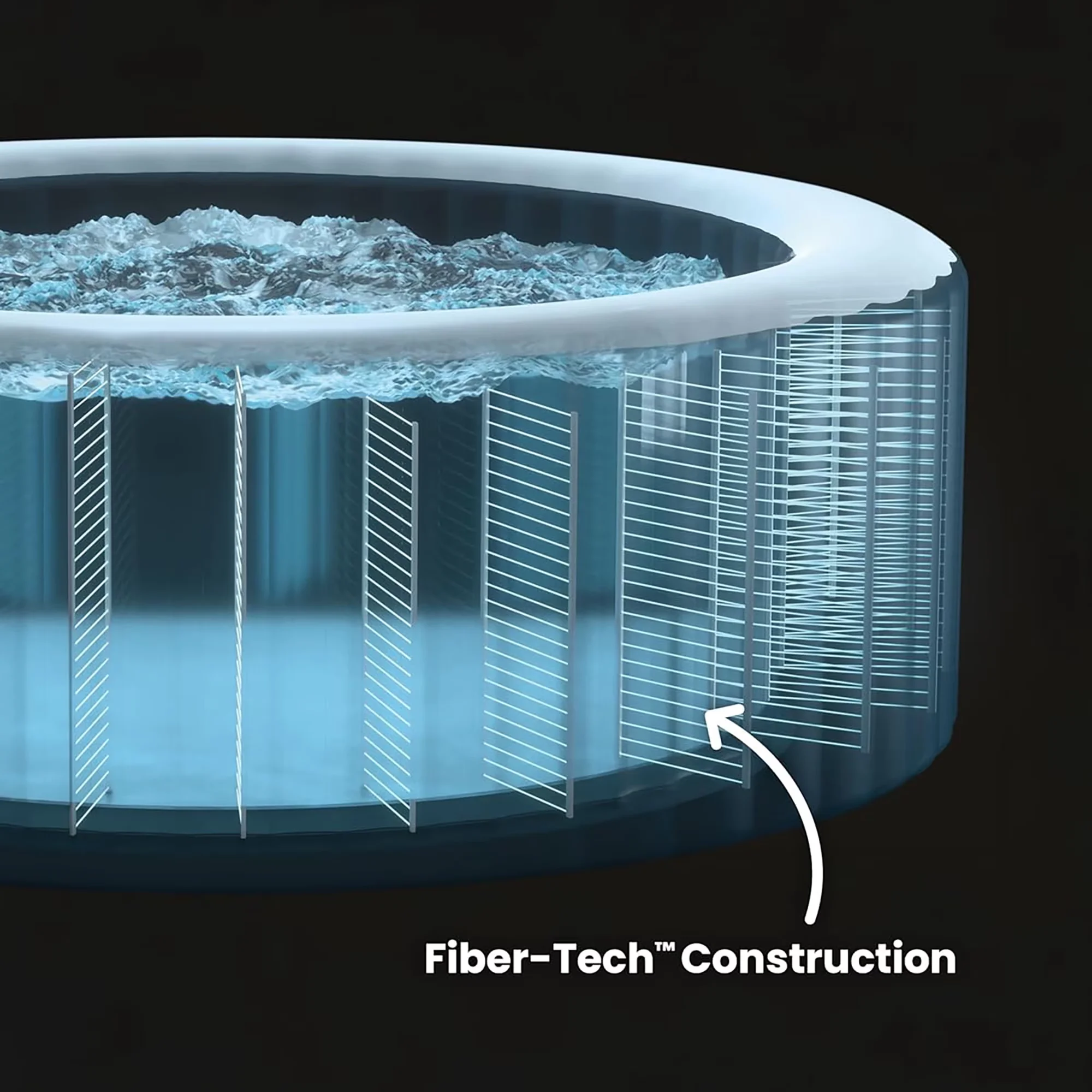 Modern Hot Tub with Black Onyx, 140 Jets, 6 Person - 28457EP - Traditional Style Model 926066