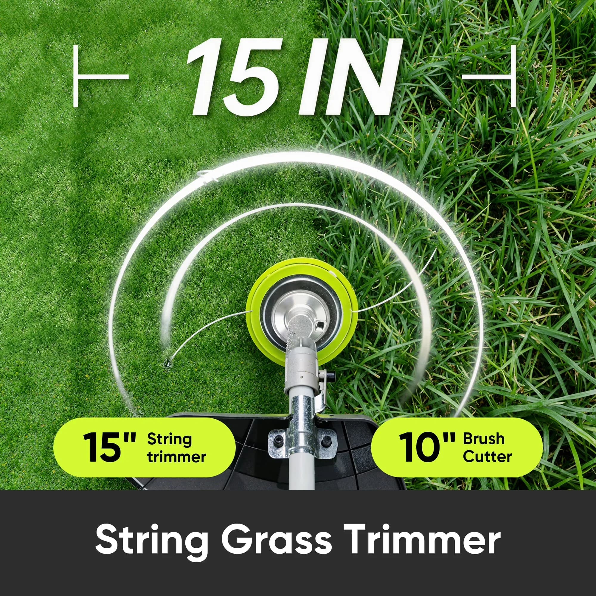 Reliable String Trimmer with Extendable, Hedge, 52cc 4 in 1 Gas Powered Weed Wacker - Green for Patio Model 695458
